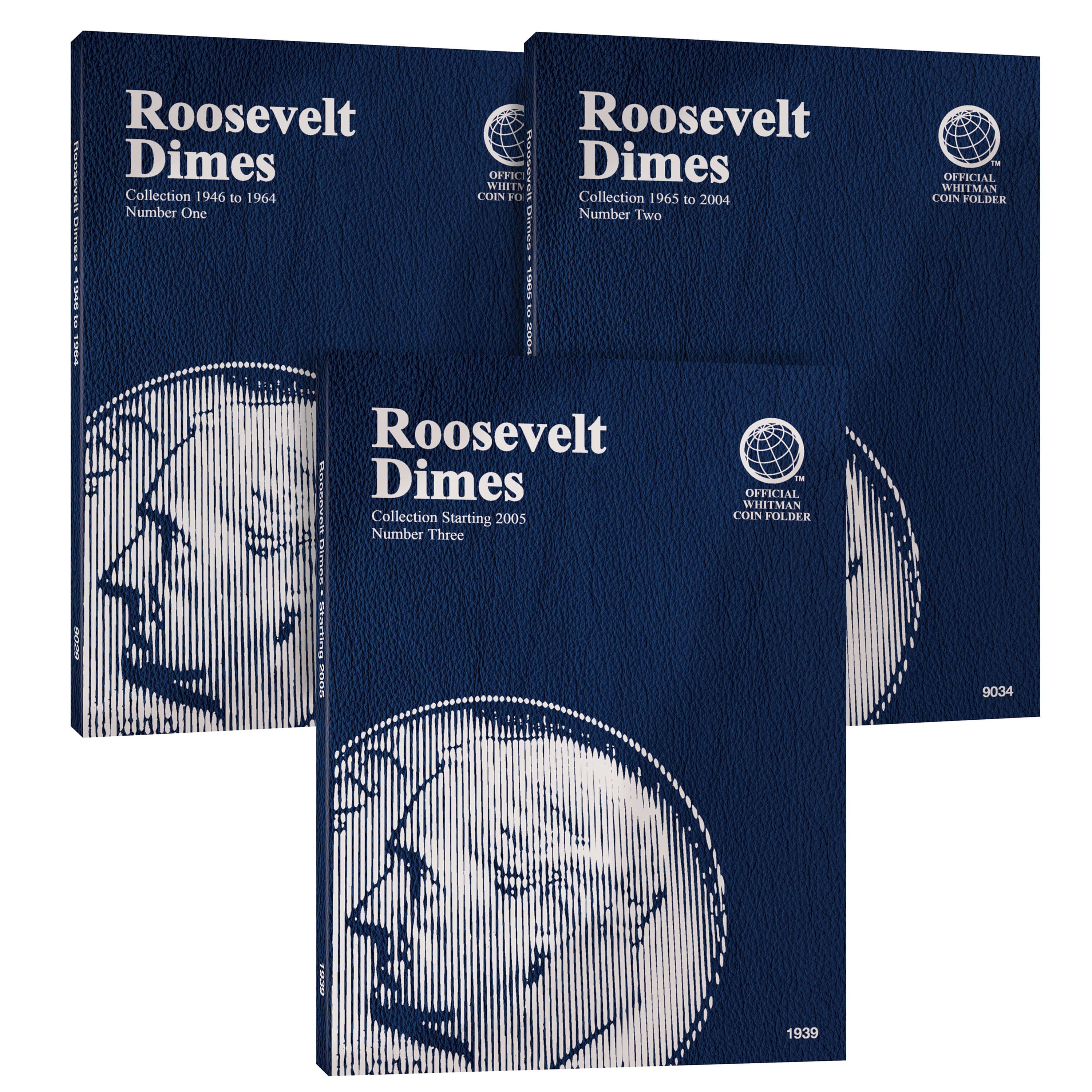 24CH△NNEL   vol.1/vol.2/vol.3 Official Whitman® Coin Folder 3-Volume Set - Roosevelt Dimes