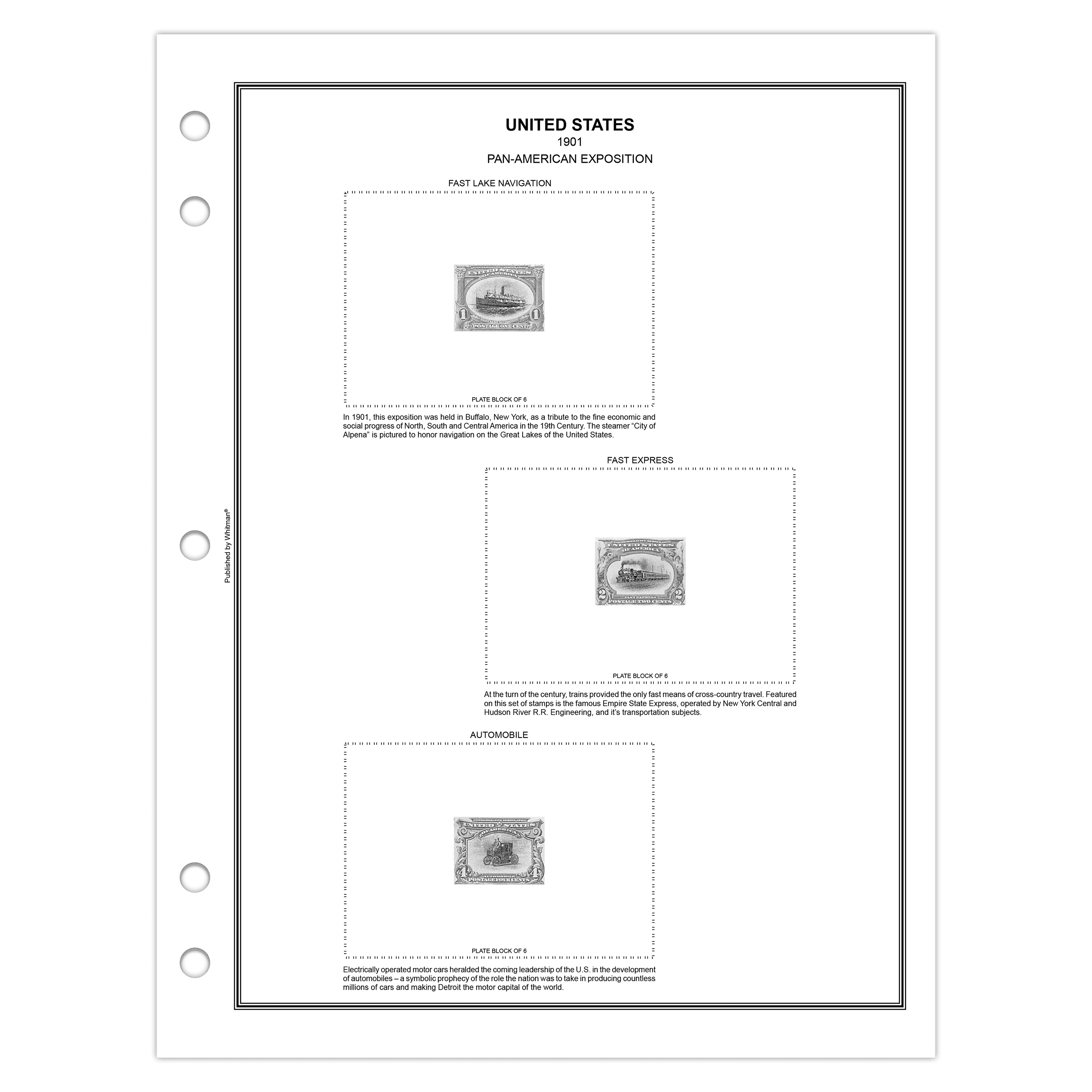 H.E. Harris® U.S. Plate Block Stamp Album Pages – Volume A (1901–1963) - Image 3