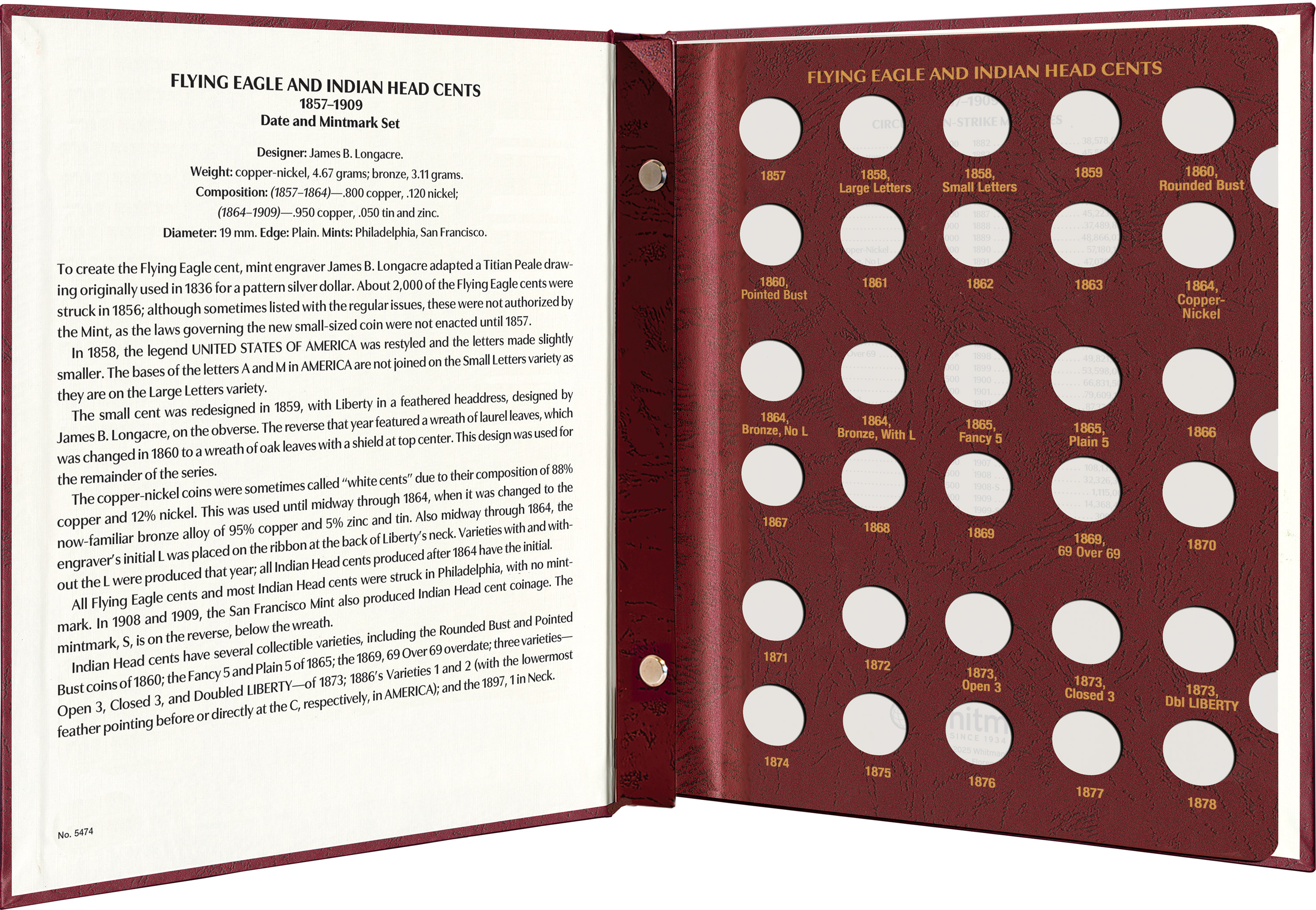 Flying Eagle & Indian Head Cent Coin Collecting Starter Bundle (1857–1909) – 10 Coins + Album - Image 5