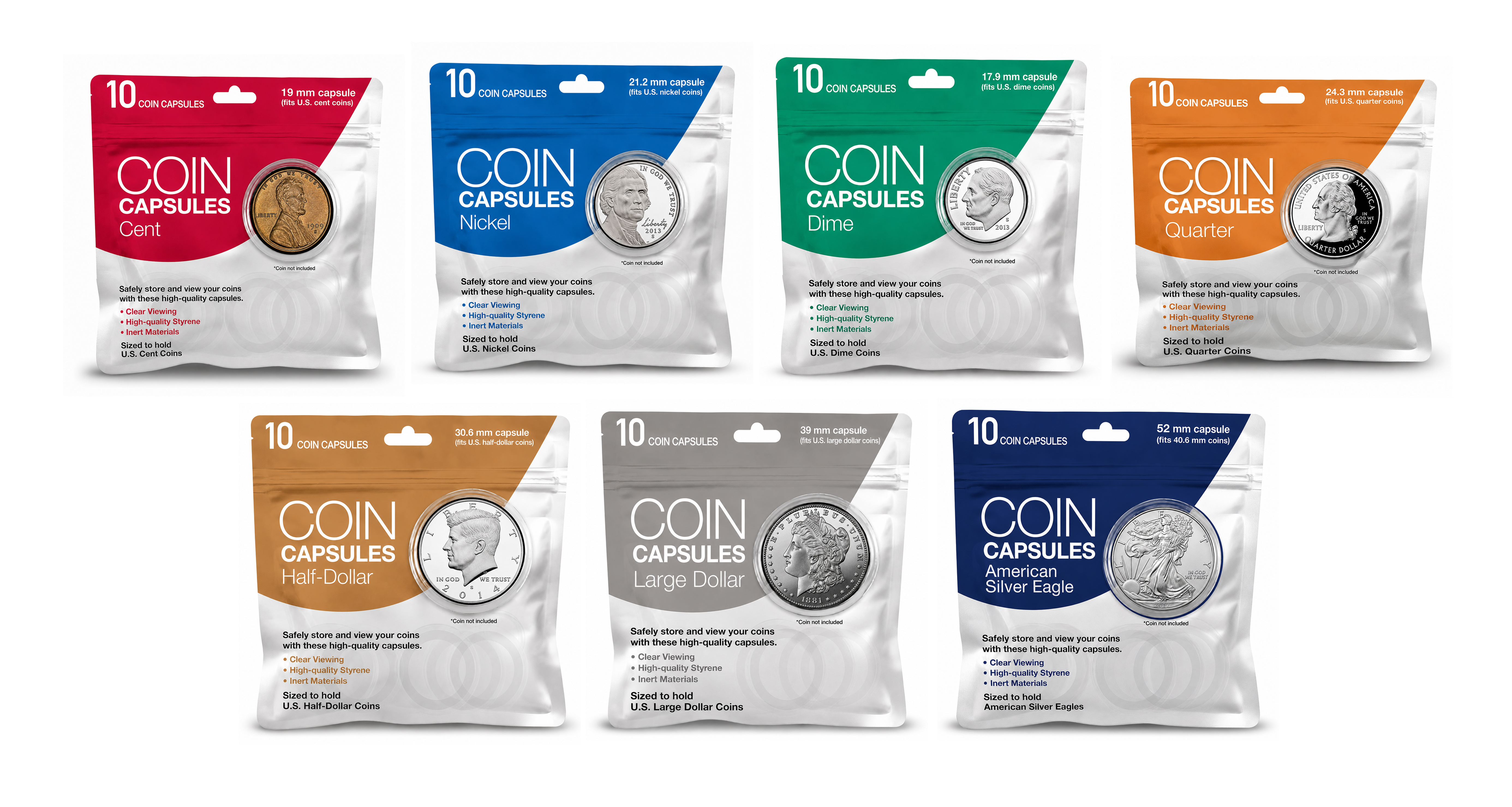 Whitman® Coin Capsules - Half Dollars (10 Count) - Image 2