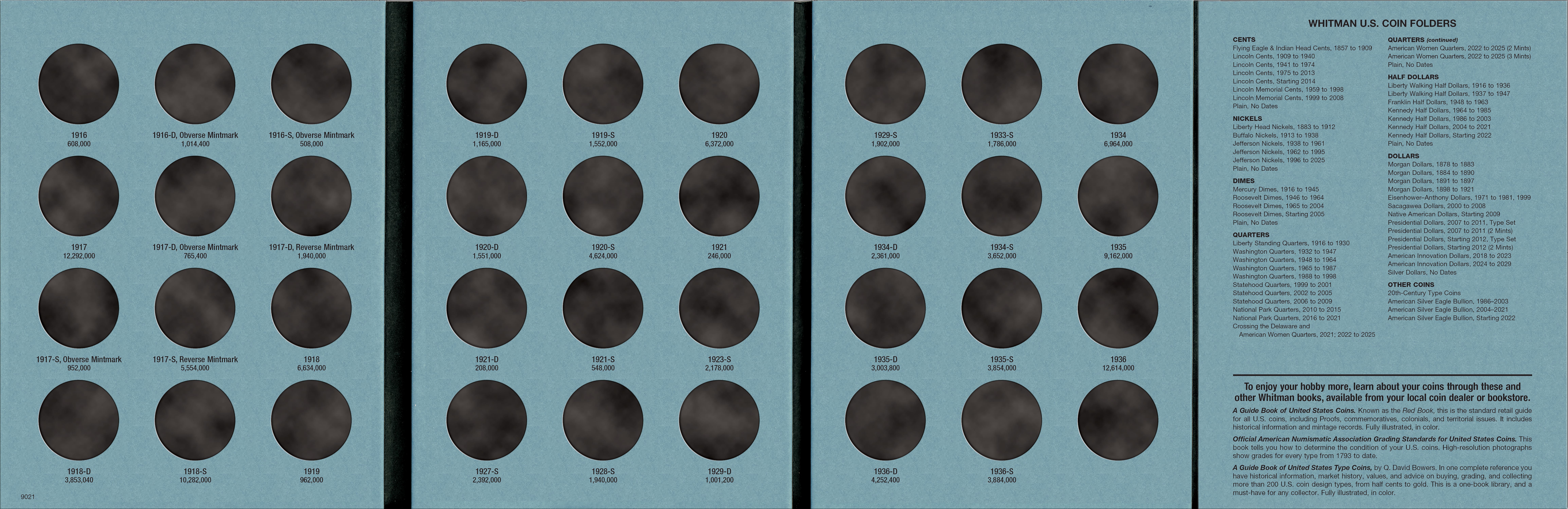 Official Whitman® Coin Folder – Liberty Walking Half Dollars Collection #1: 1916-1936