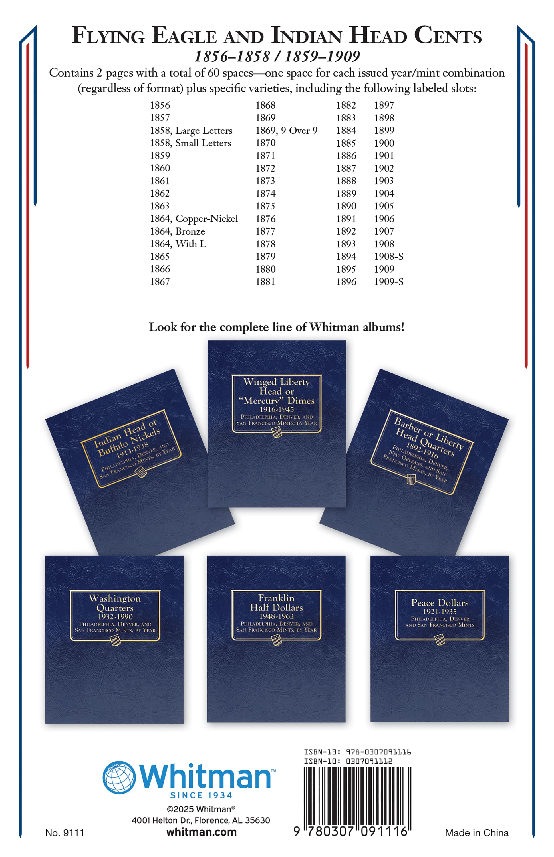 Whitman Classic® Coin Album – Flying Eagle and Indian Head Cents: 1856-1909 (P & S Mints)
