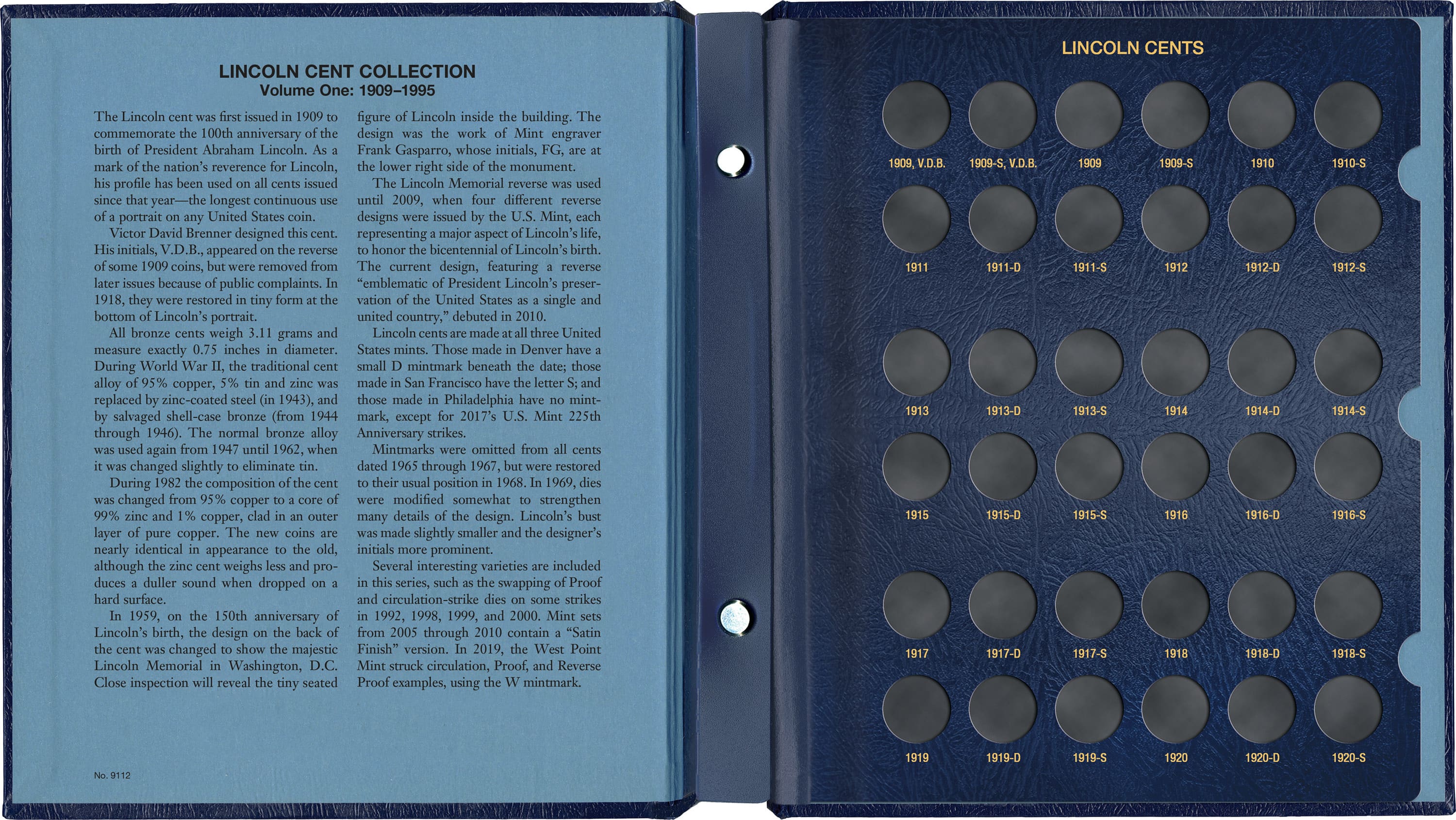 Whitman Classic® Coin Album – Lincoln Cents Volume #1: 1909-1995 (P, D, & S Mints)