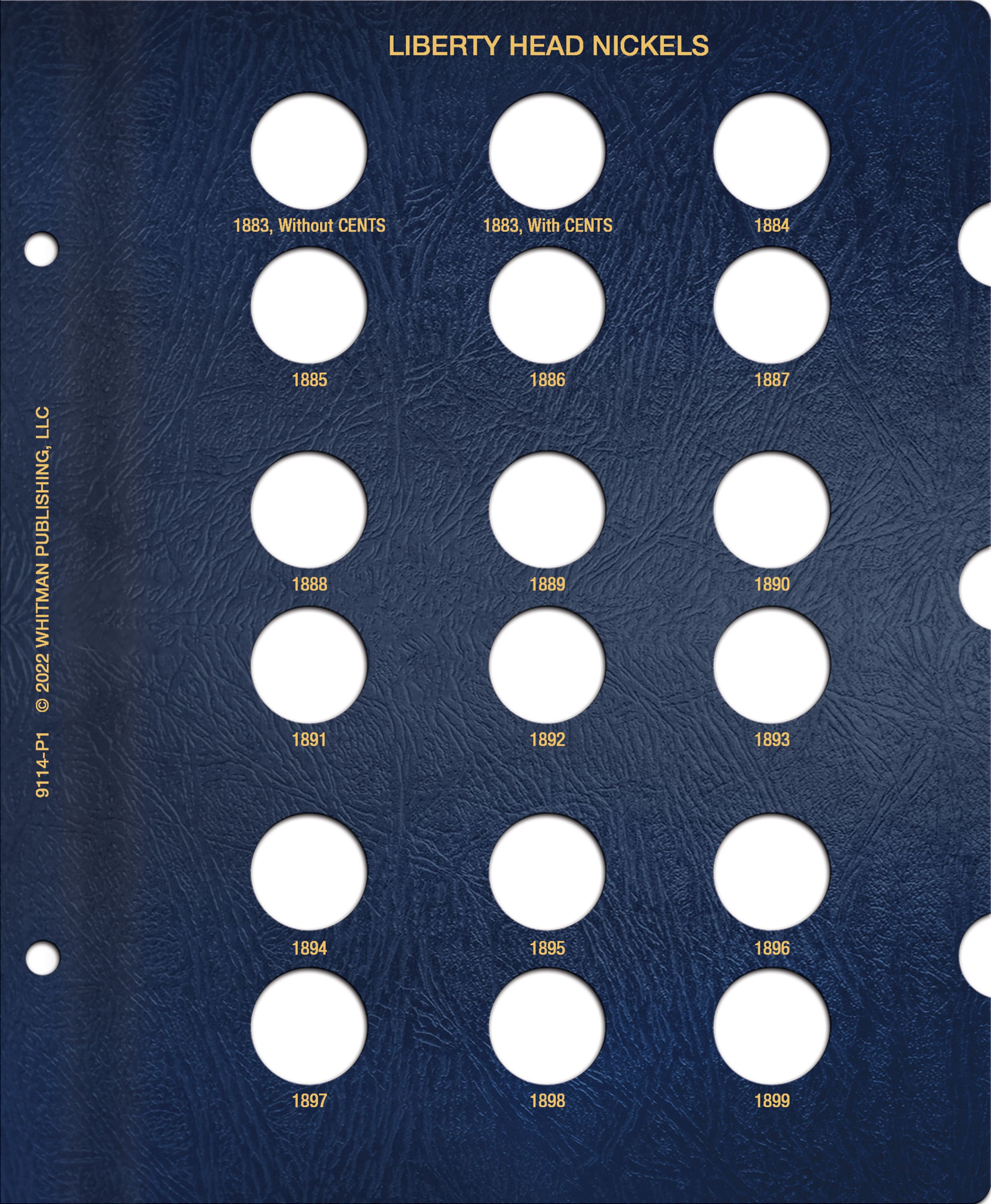 Whitman Classic® Coin Album – Liberty Head (V) Nickels: 1883-1912 (P, D, & S Mints)