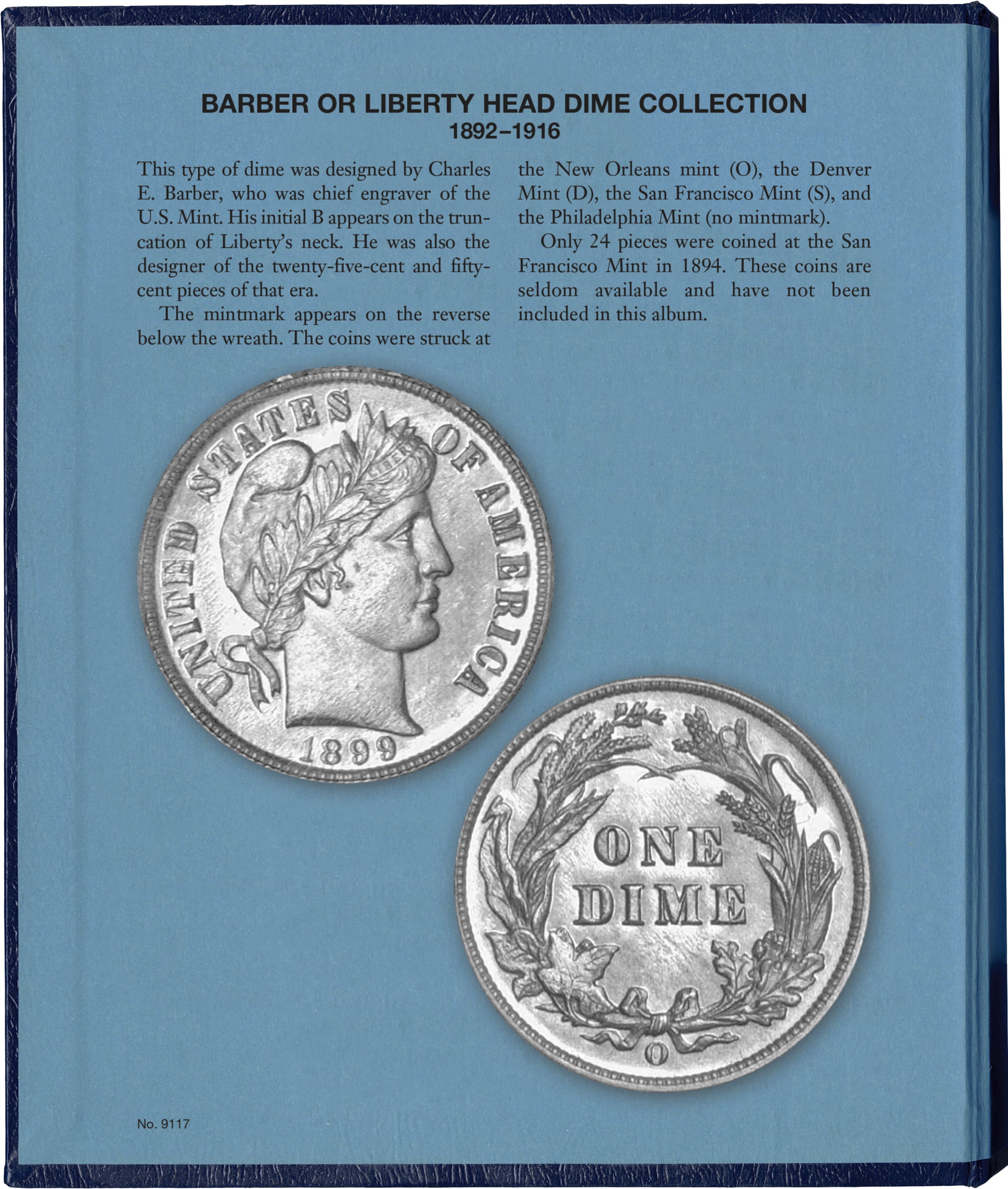 Whitman Classic® Coin Album – Barber (Liberty Head) Dimes: 1892-1916 (P, D, O, & S Mints)