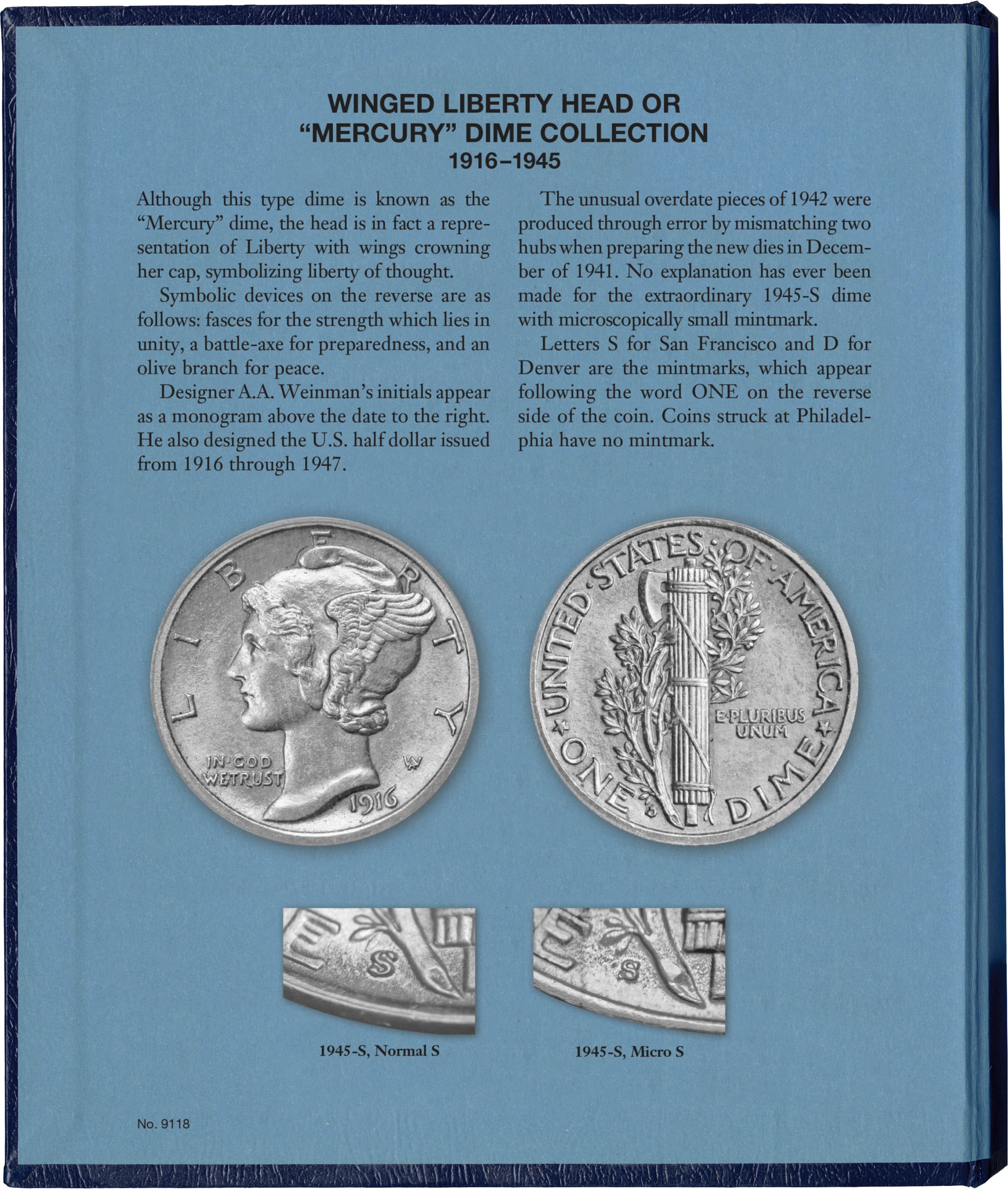 Whitman Classic® Coin Album – Mercury (Winged Liberty Head) Dimes: 1916-1945 (P, D, & S Mints)