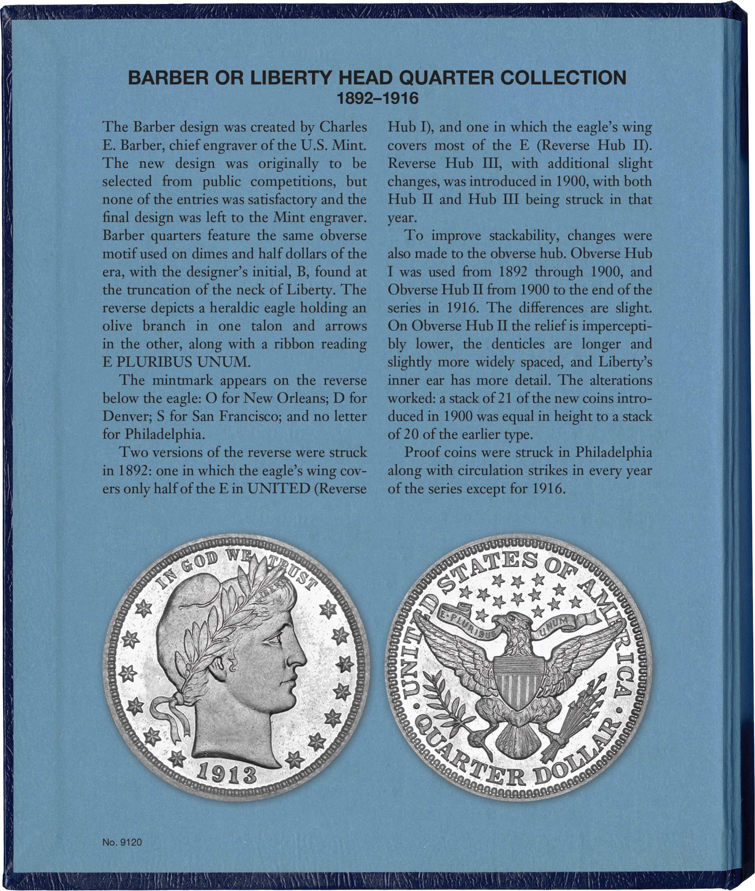 Whitman Classic® Coin Album – Barber (Liberty Head) Quarters: 1892-1916 (P, D, O, & S Mints)