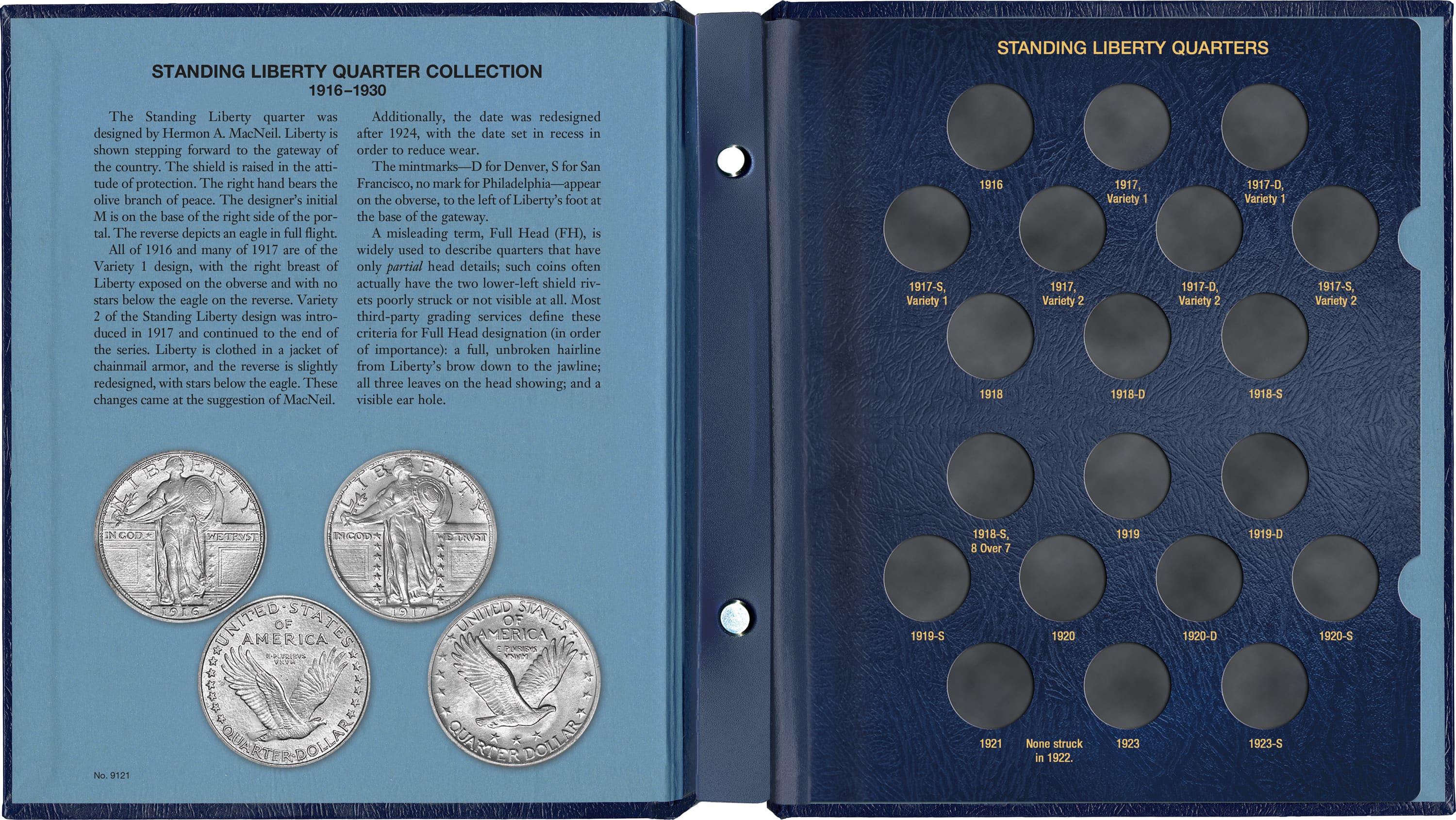 Whitman Classic® Coin Album – Standing Liberty Quarters: 1916-1930 (P, D, & S Mints)