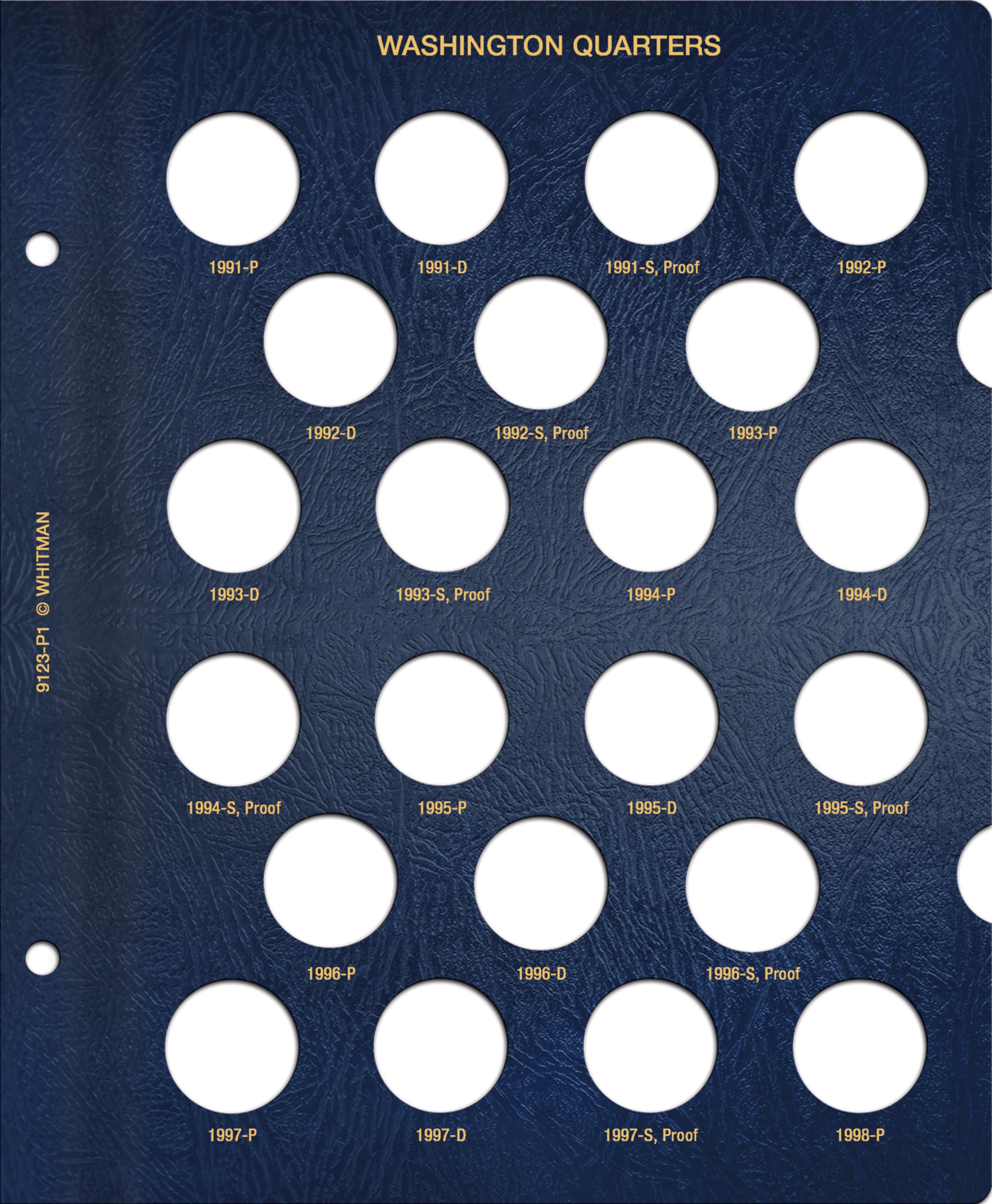 Whitman Classic® Coin Album – Washington Quarters Volume #2: 1991-1998 (P, D, & S Mints)