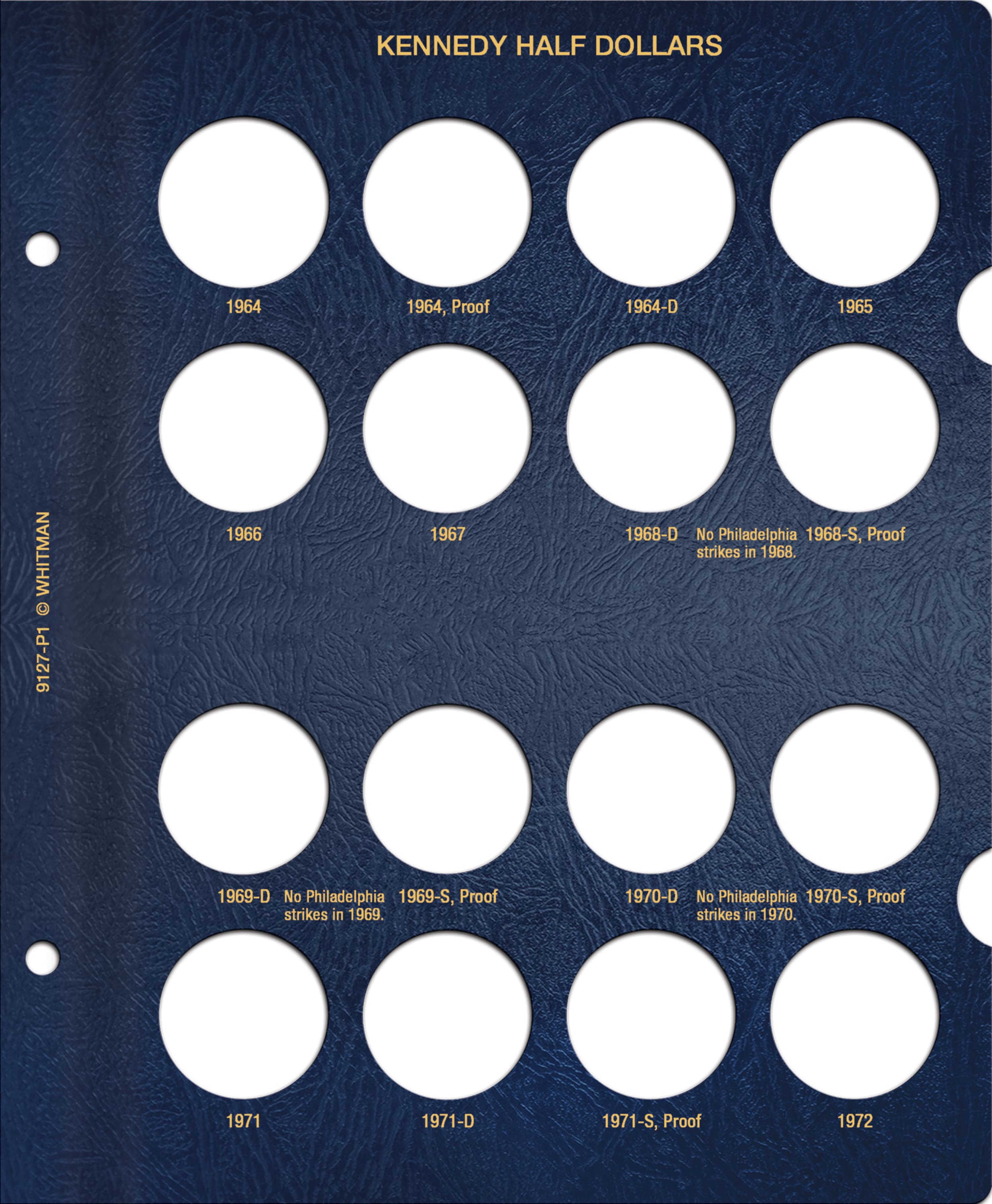 Whitman Classic® Coin Album – Kennedy Half Dollars Volume #1: 1964-2002 (P, D, & S Mints)
