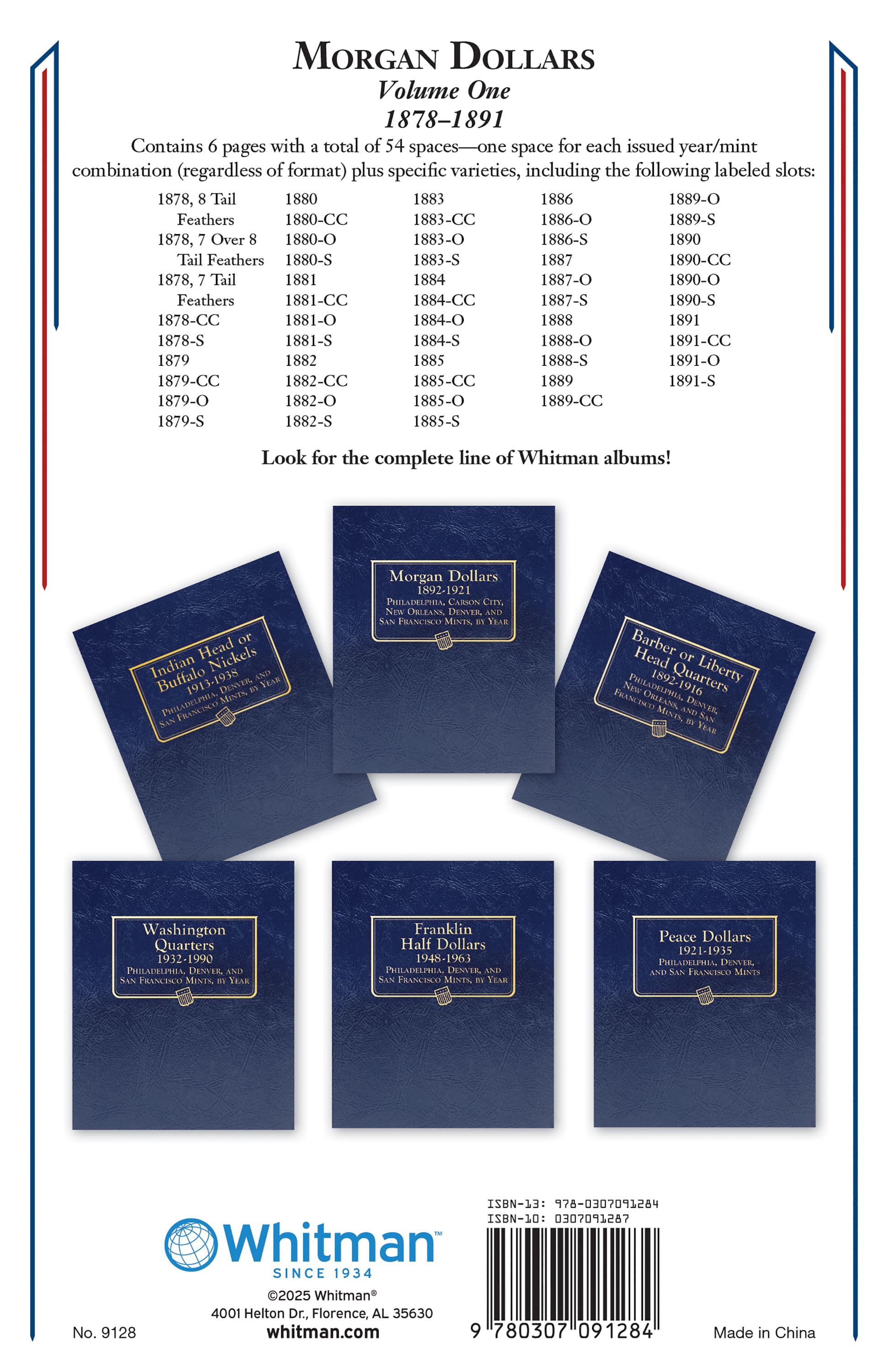 Whitman Classic® Coin Album – Morgan Dollars Volume #1: 1878-1891 (P, CC, O, & S Mints)