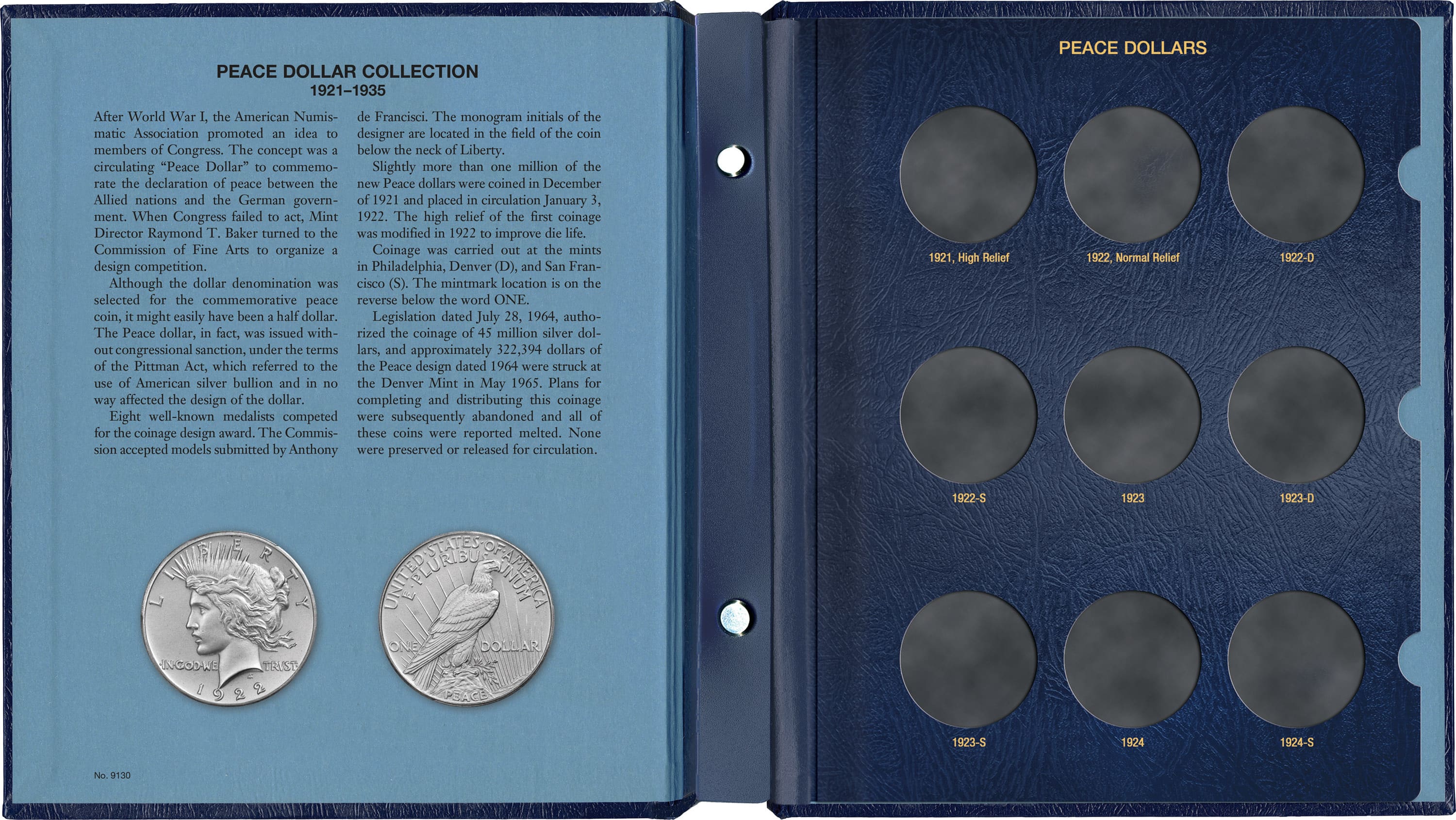 Whitman Classic® Coin Album - Peace Dollars: 1921-1935 (P, D, & S
