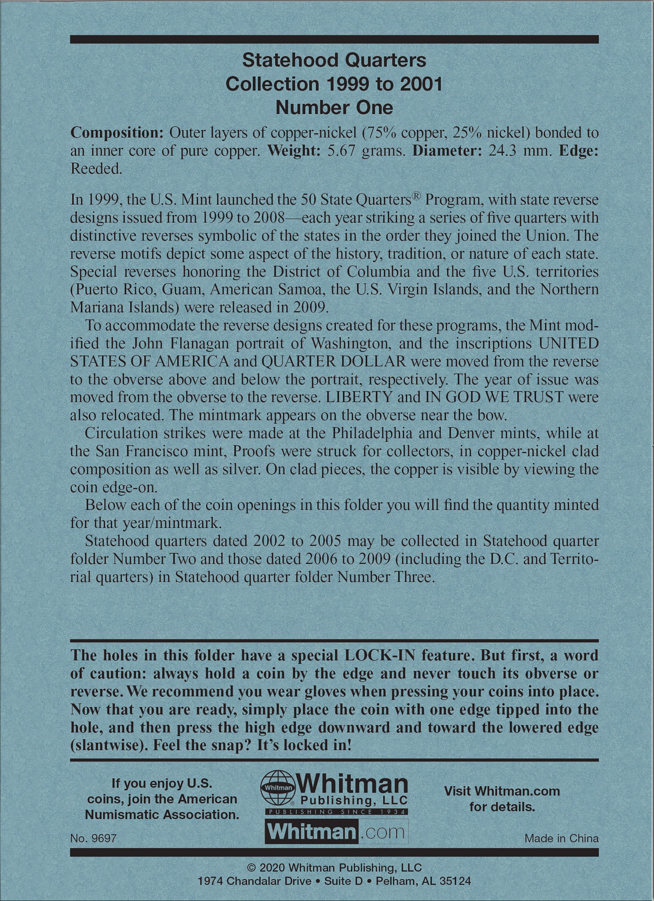 Official Whitman® Coin Folder – Statehood Quarters Collection #1: 1999-2001