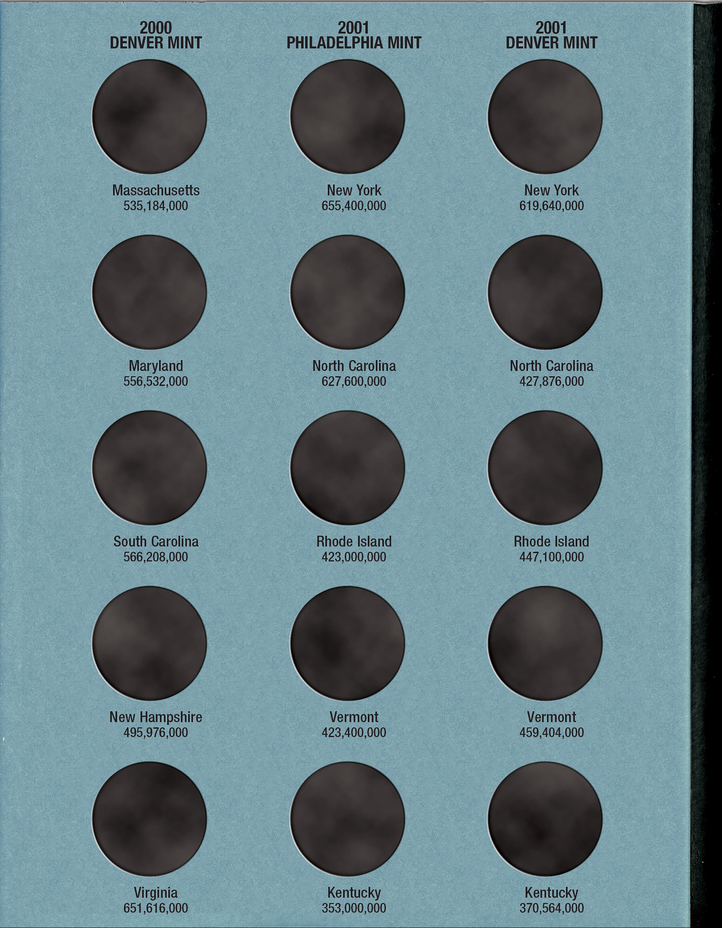 Official Whitman® Coin Folder – Statehood Quarters Collection #1: 1999-2001