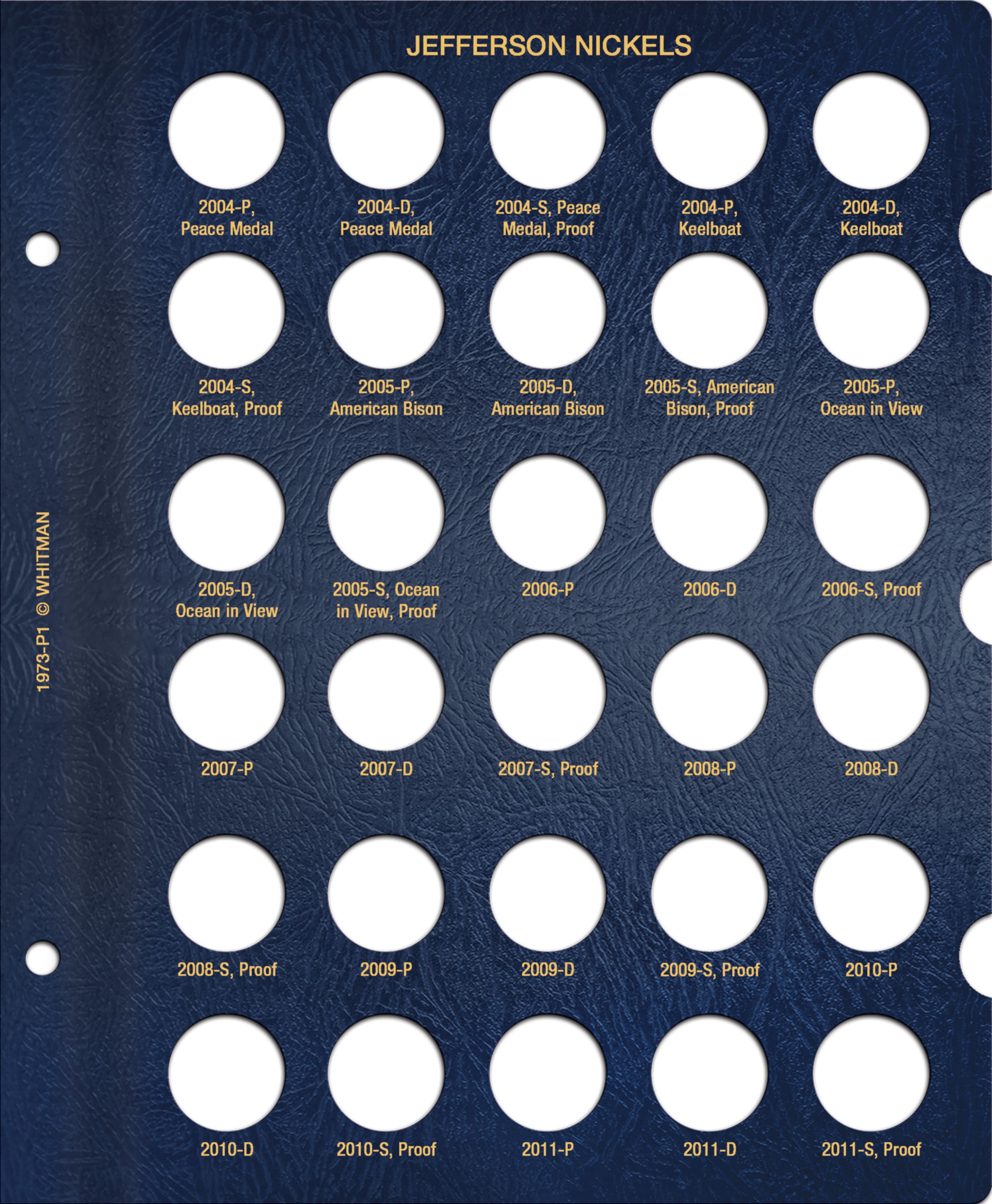 Whitman Classic® Coin Album – Jefferson Nickels Volume #2: Starting 2004 (P, D, S, & W Mints)