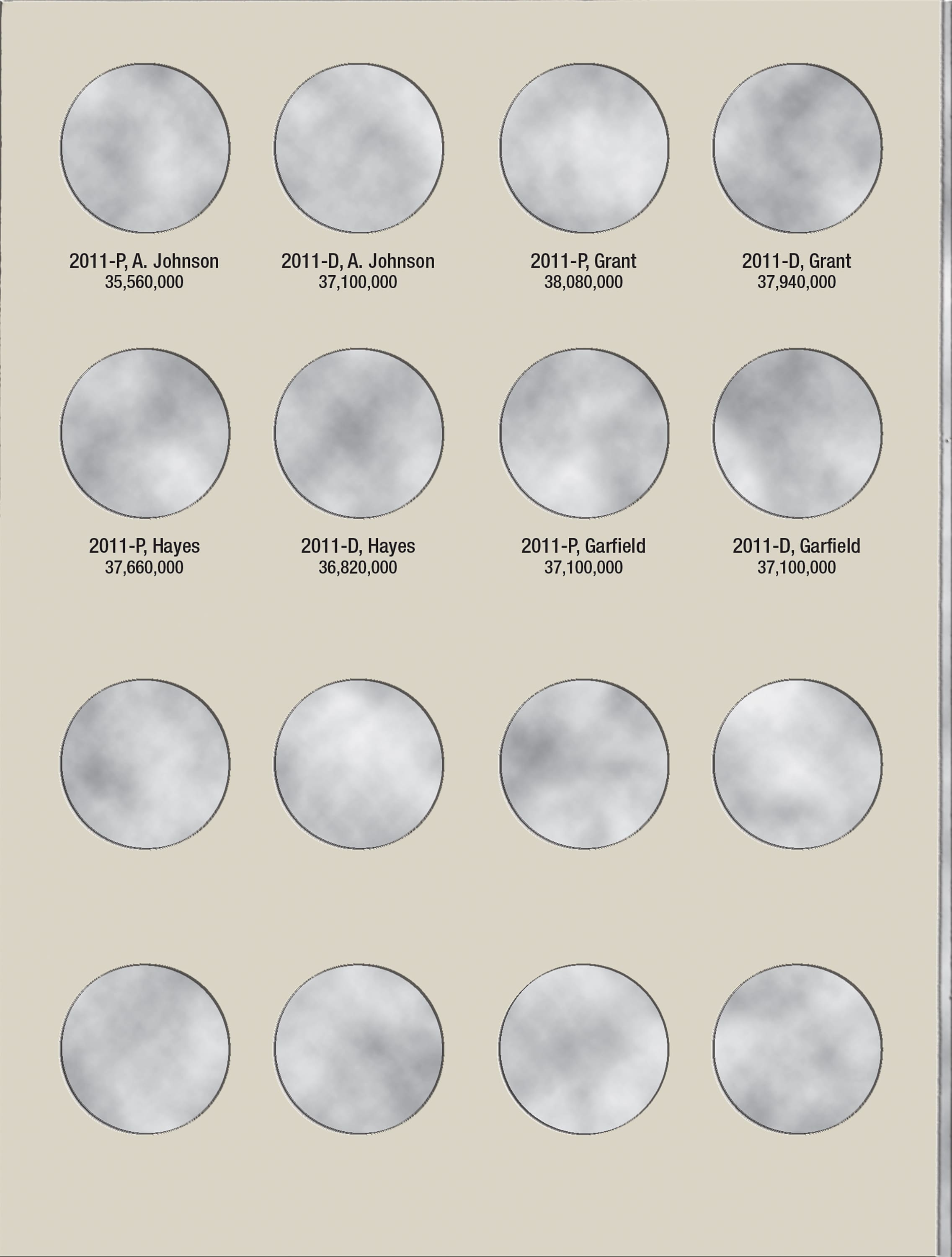 H.E. Harris® Coin Folder – Presidential Dollars Collection #1: 2007-2011 – P
