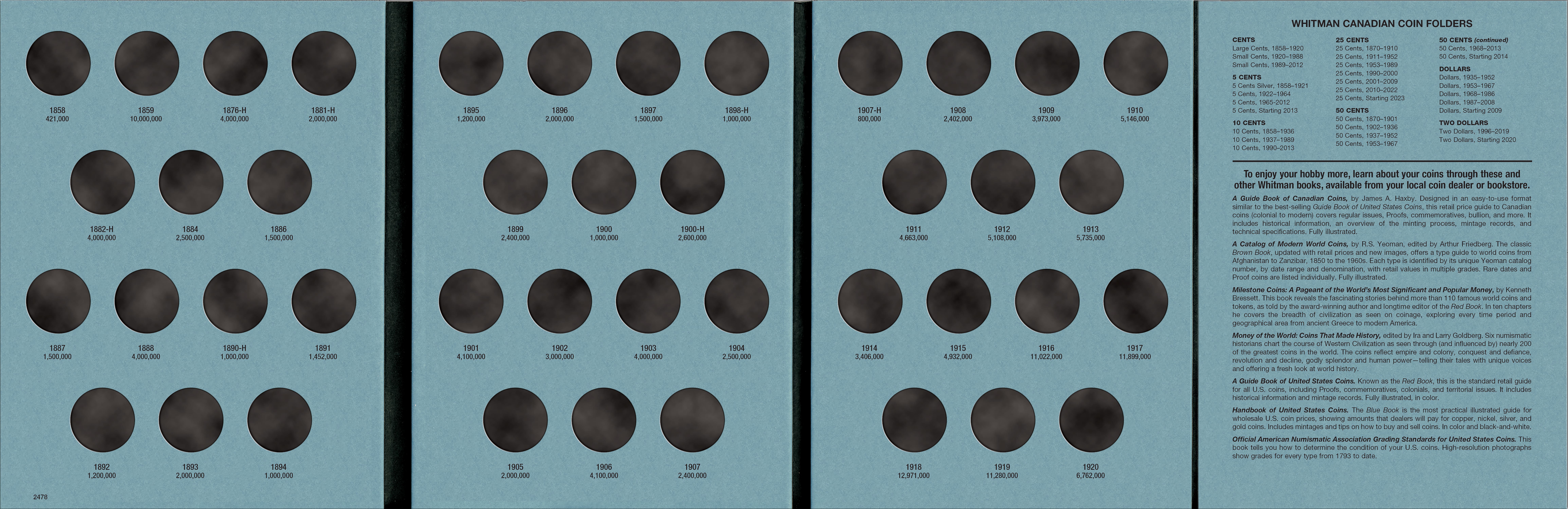 Official Whitman® Coin Folder – Canada Large Cents (Pennies): 1858-1920