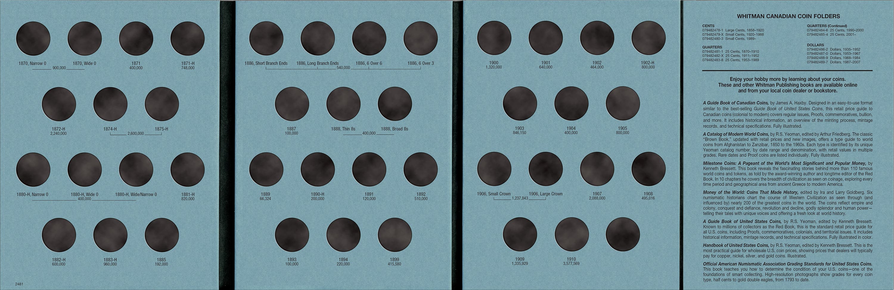 Official Whitman® Coin Folder – Canada Quarters (25 Cents) Collection #1: 1870-1910