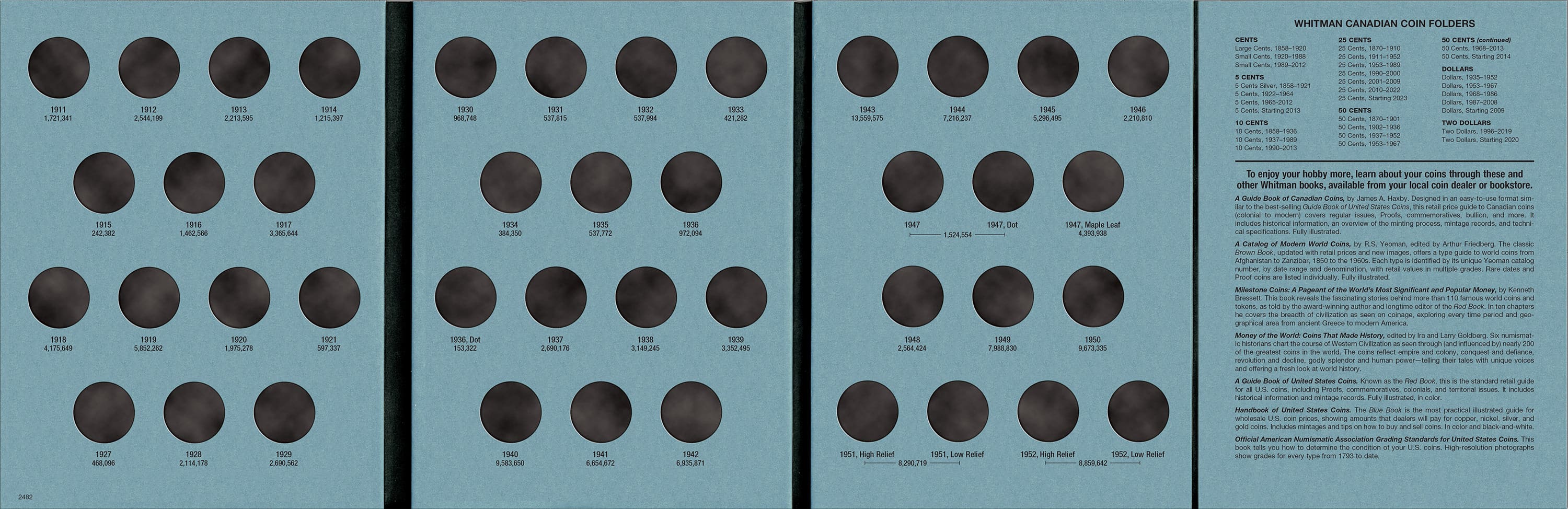 Official Whitman® Coin Folder – Canada Quarters (25 Cents) Collection #2: 1911-1952