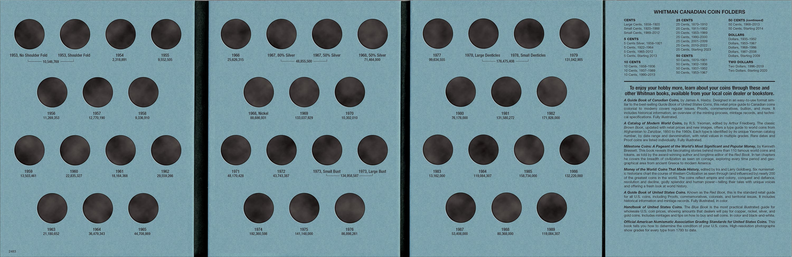 Official Whitman® Coin Folder – Canada Quarters (25 Cents) Collection #3: 1953-1989