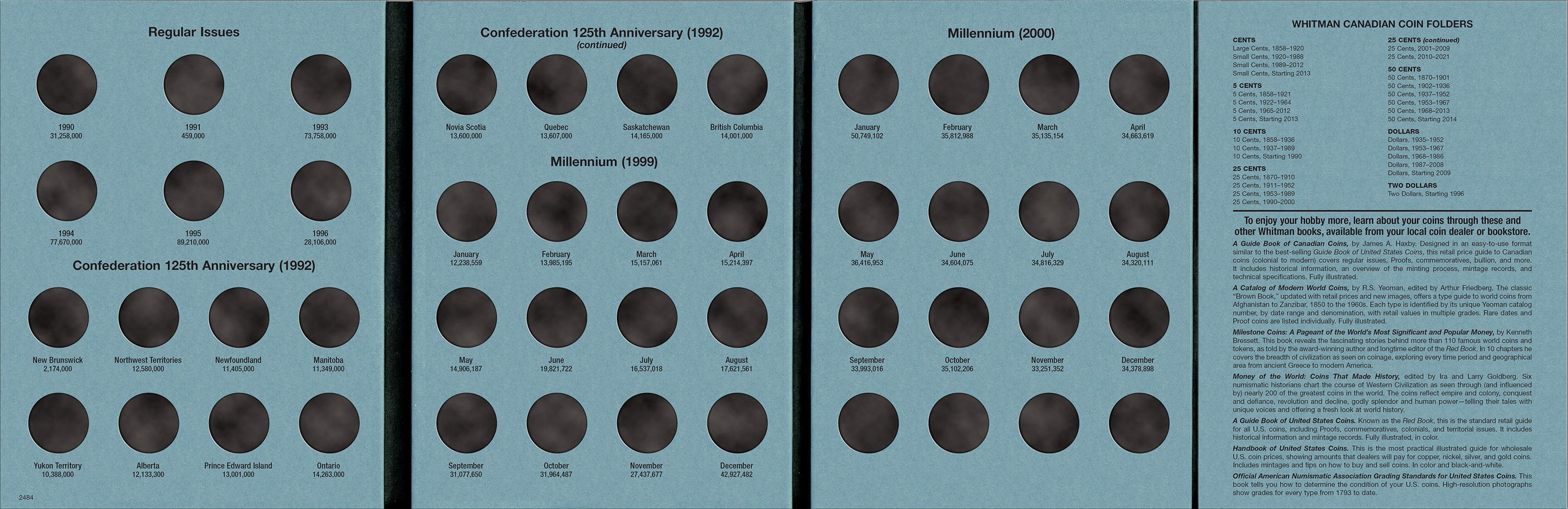 Official Whitman® Coin Folder – Canada Quarters (25 Cents) Collection #4 : 1990-2000