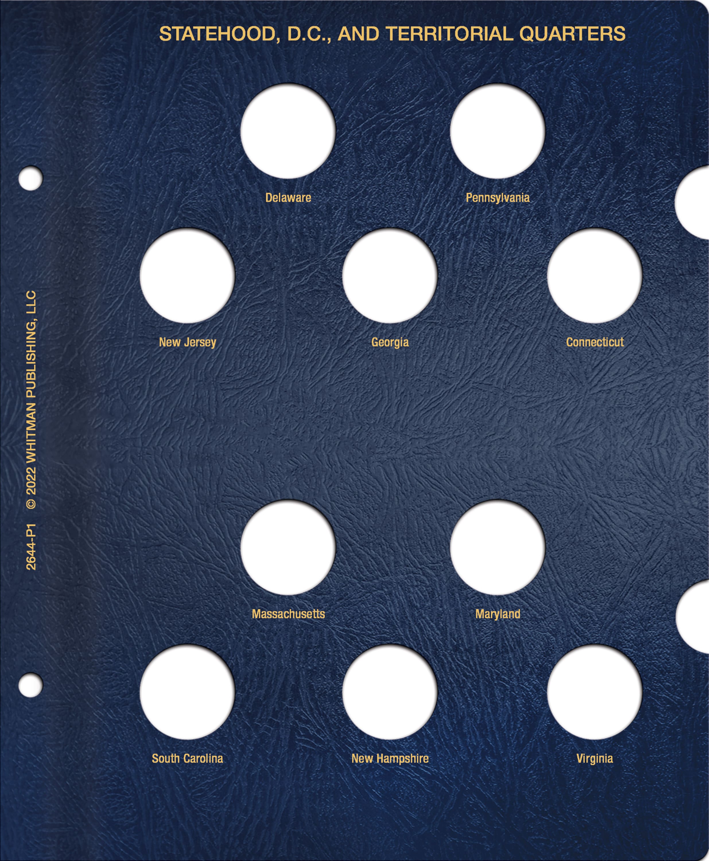 Whitman Classic® Coin Album – Statehood, D.C. & Territorial Quarters: 1999-2009 (Single Mint)