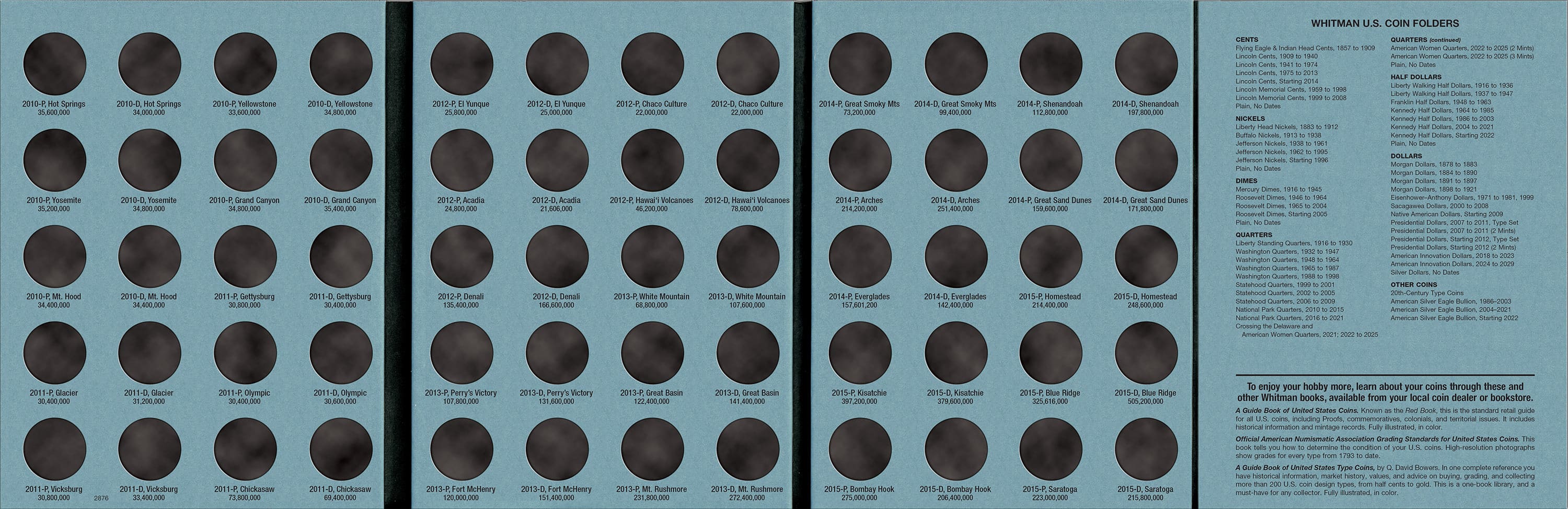 Official Whitman® Coin Folder – National Park Quarters Collection #1: 2010-2015