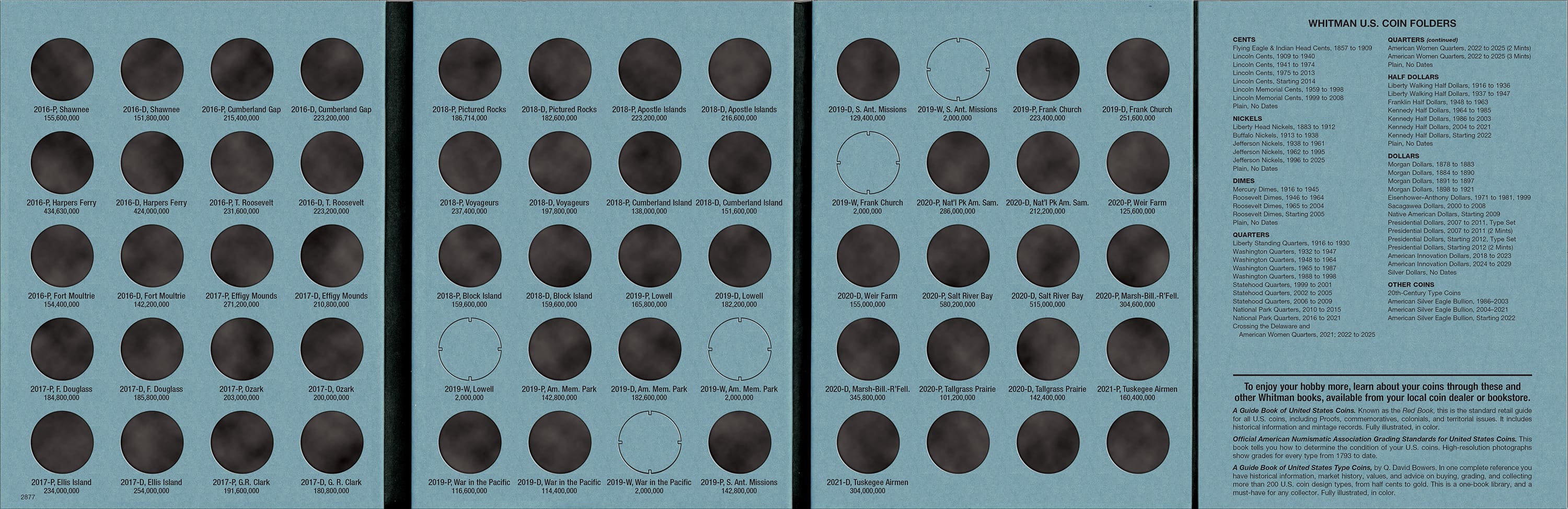 Official Whitman® Coin Folder – National Park Quarters Collection #2: 2016-2021