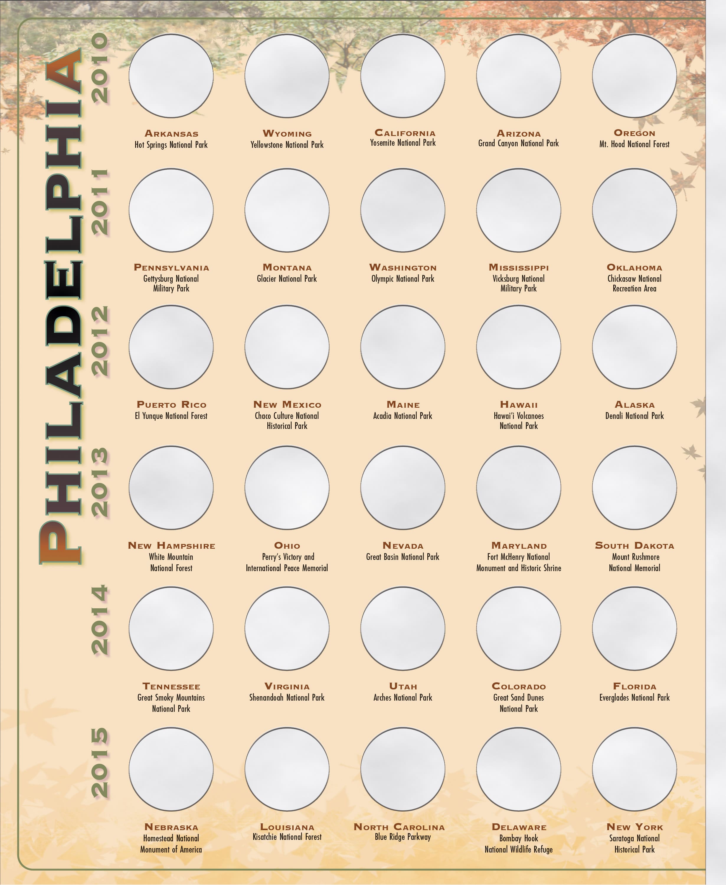 Official Whitman® Collector’s Edition Coin Folder – National Park Quarters: 2010-2021