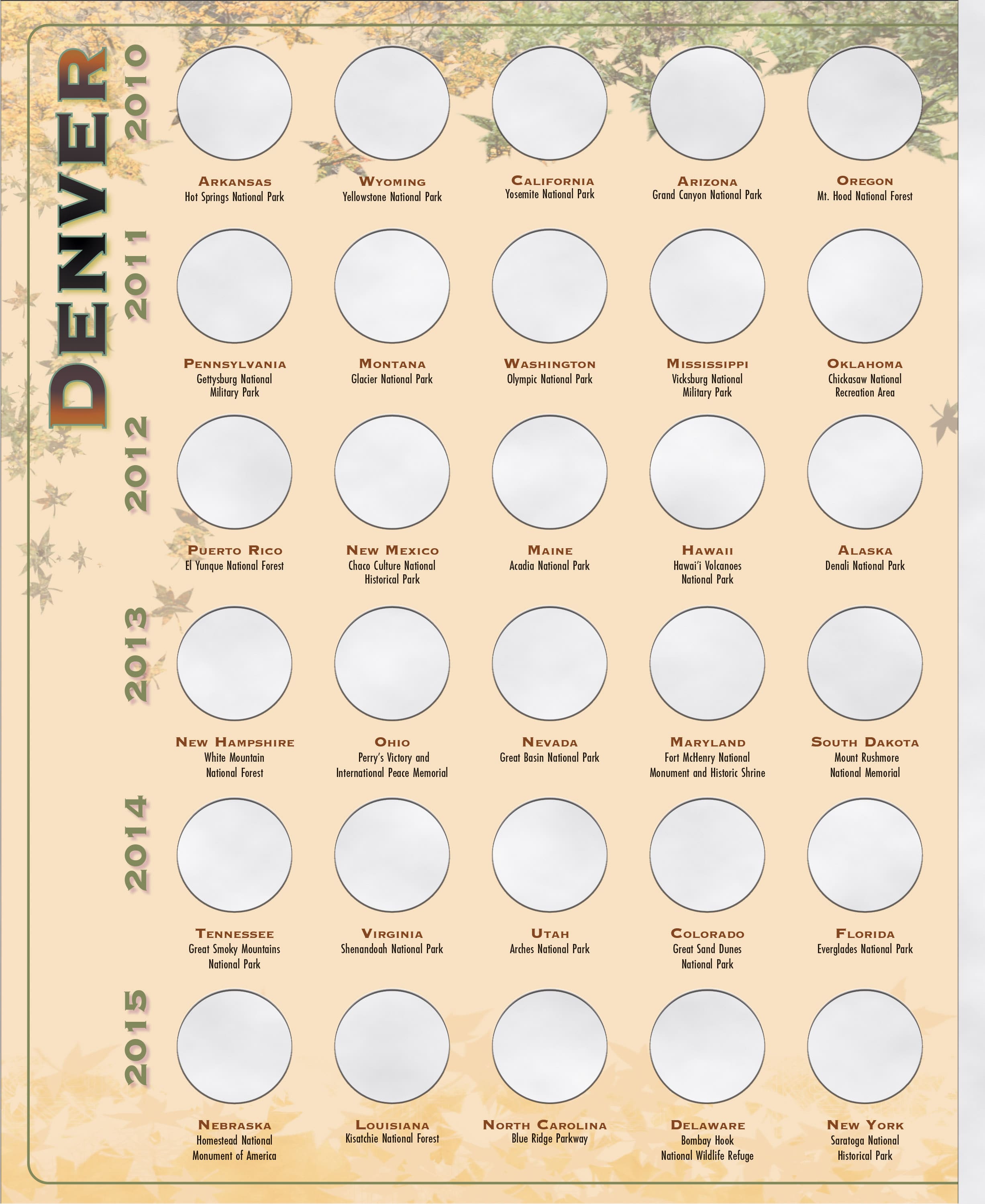Official Whitman® Collector’s Edition Coin Folder – National Park Quarters: 2010-2021