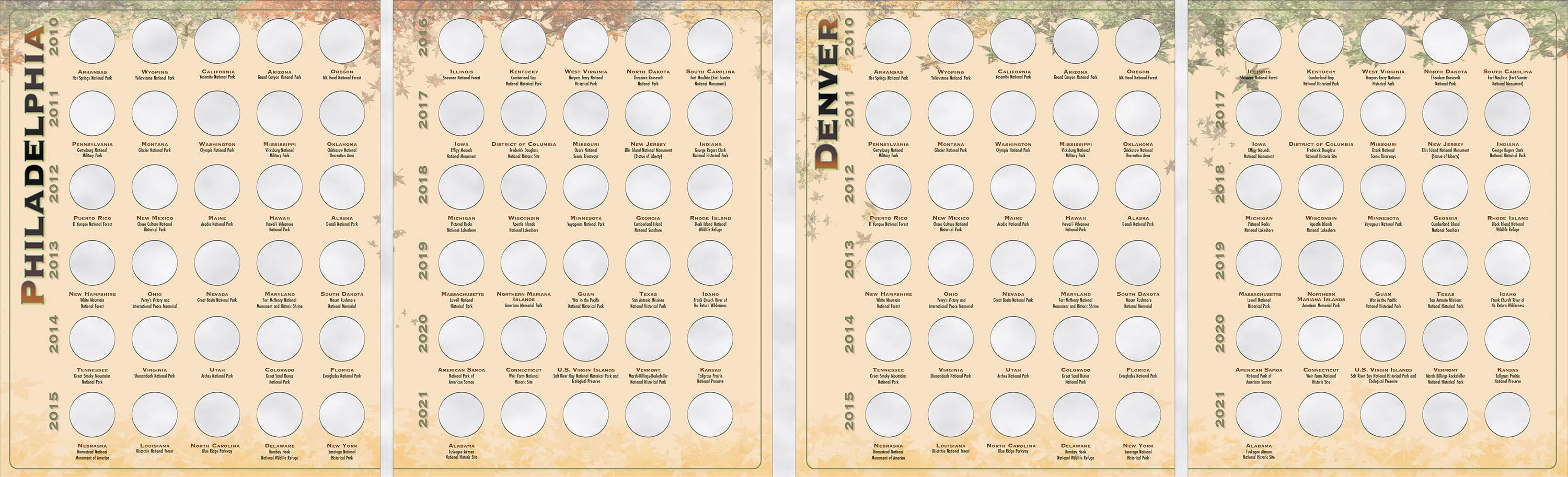 Official Whitman® Collector’s Edition Coin Folder – National Park Quarters: 2010-2021