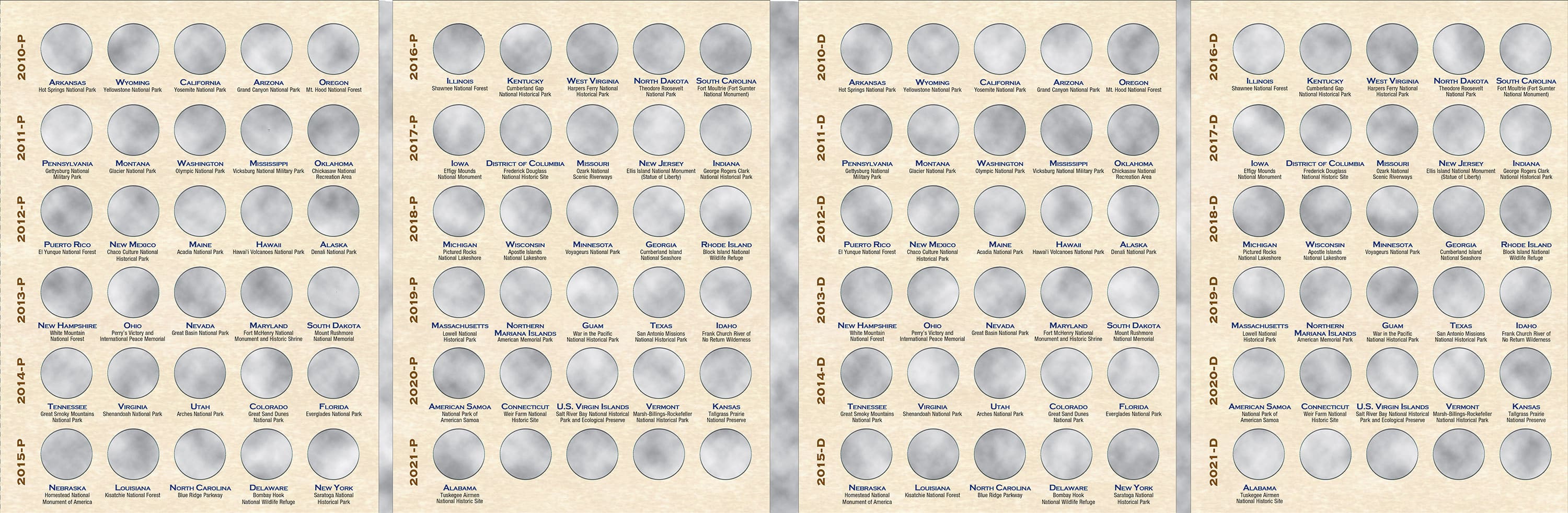 H.E. Harris® Collector’s Edition Coin Folder – National Park Quarters: 2010-2021