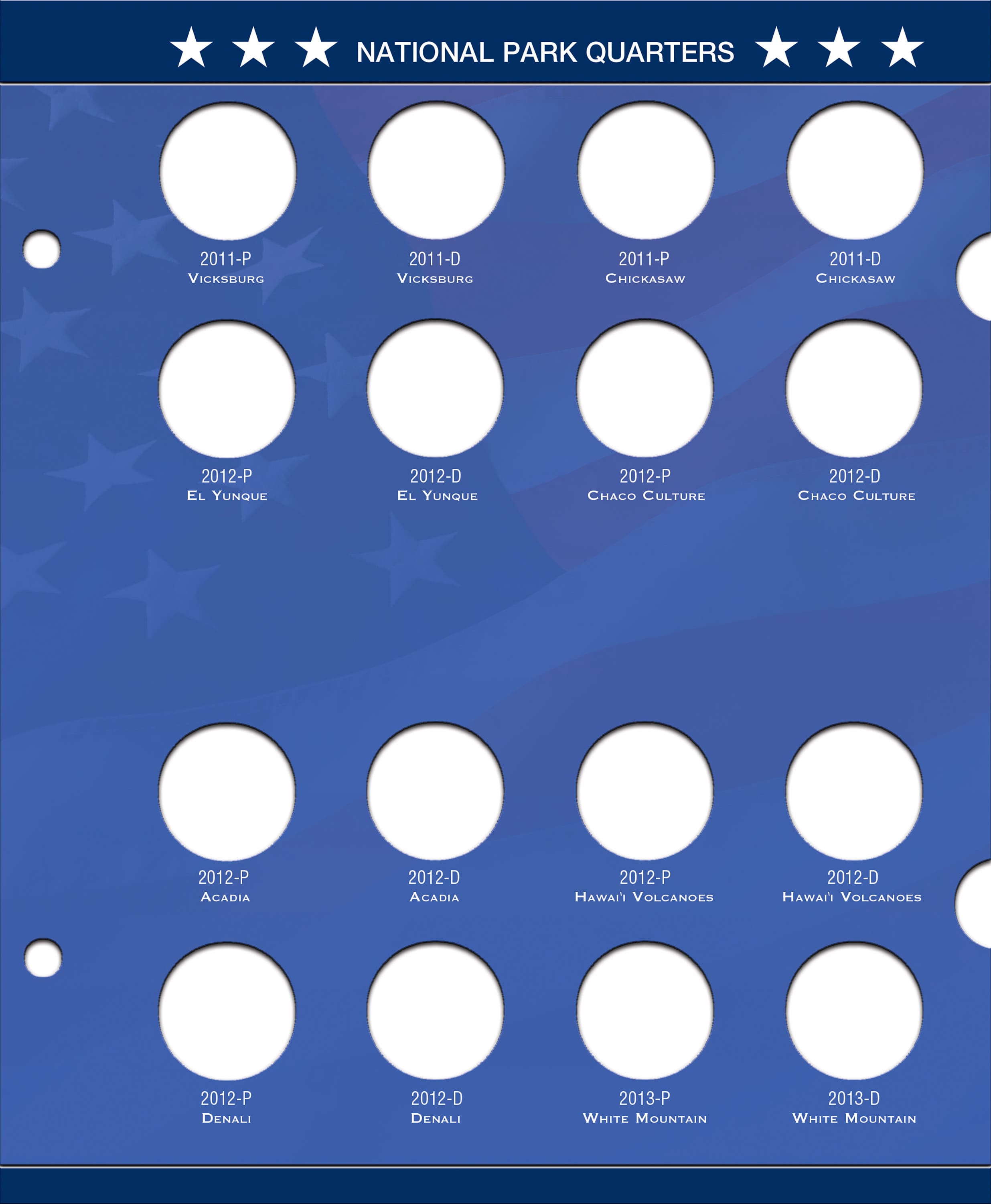 Whitman Classic® Collector’s Edition Coin Album – National Park Quarters: 2010-2021 (P & D Mints)