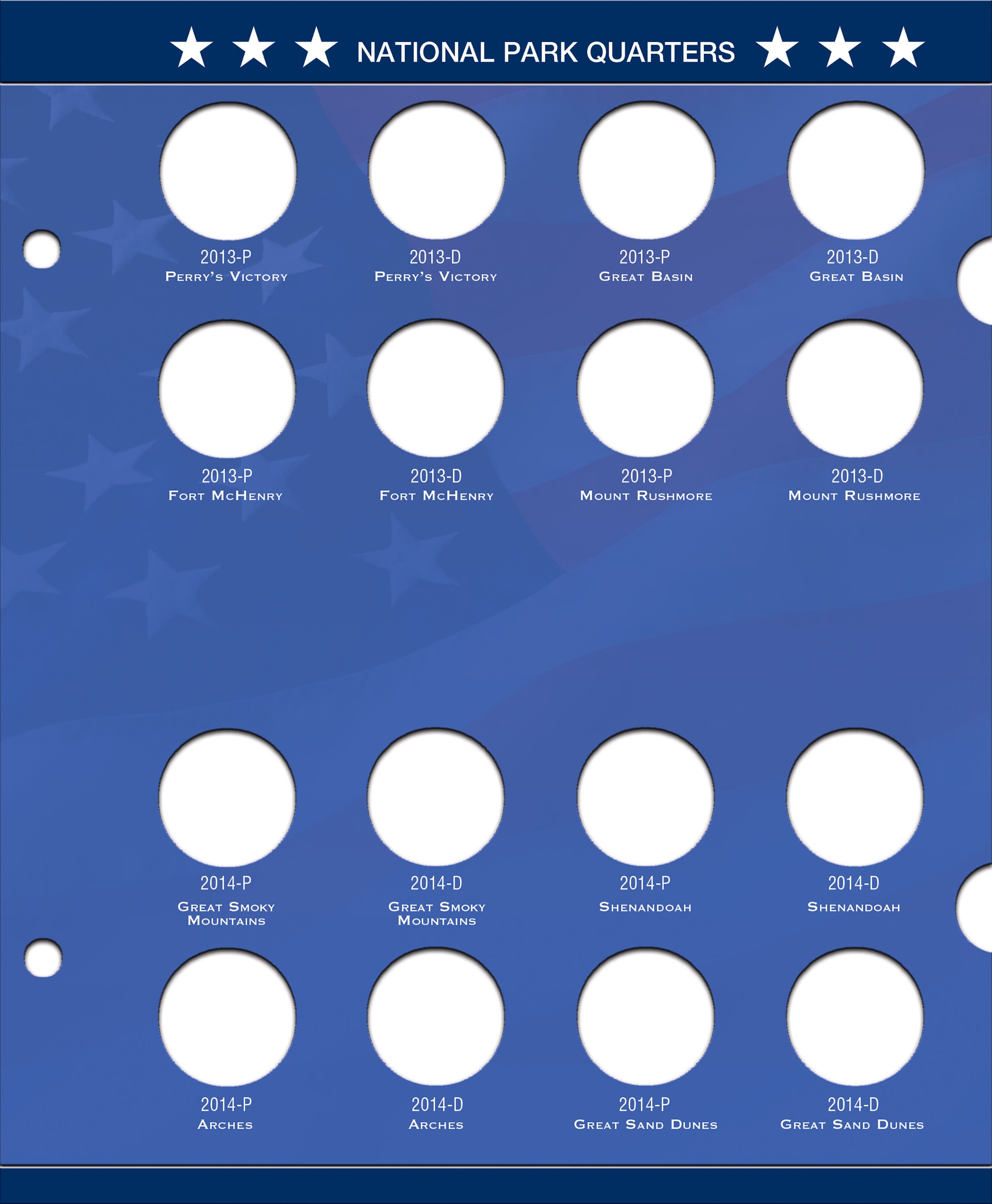 Whitman Classic® Collector’s Edition Coin Album – National Park Quarters: 2010-2021 (P & D Mints)
