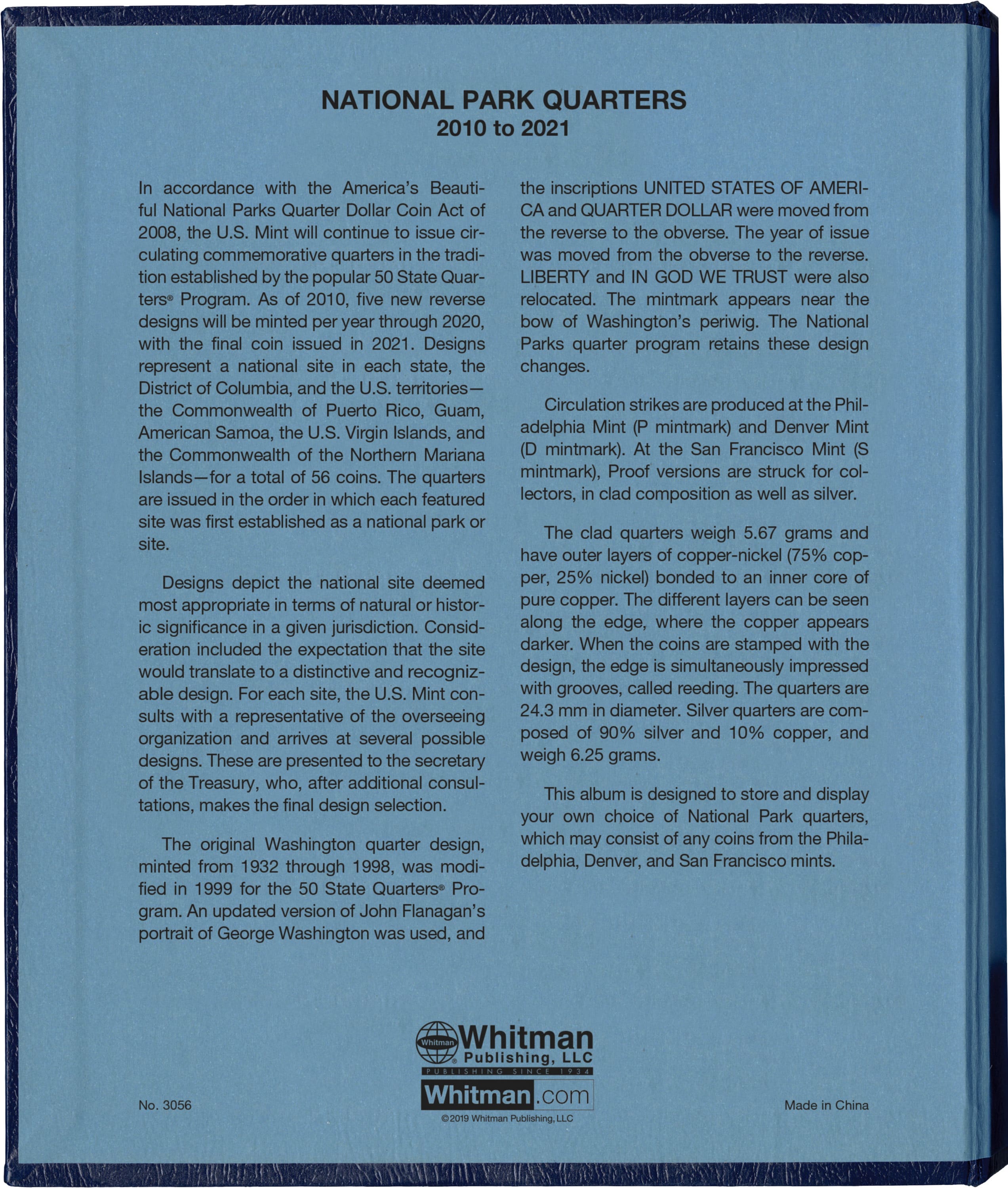 Whitman Classic® Coin Album – National Park Quarters: 2010-2021 (Single Mint)