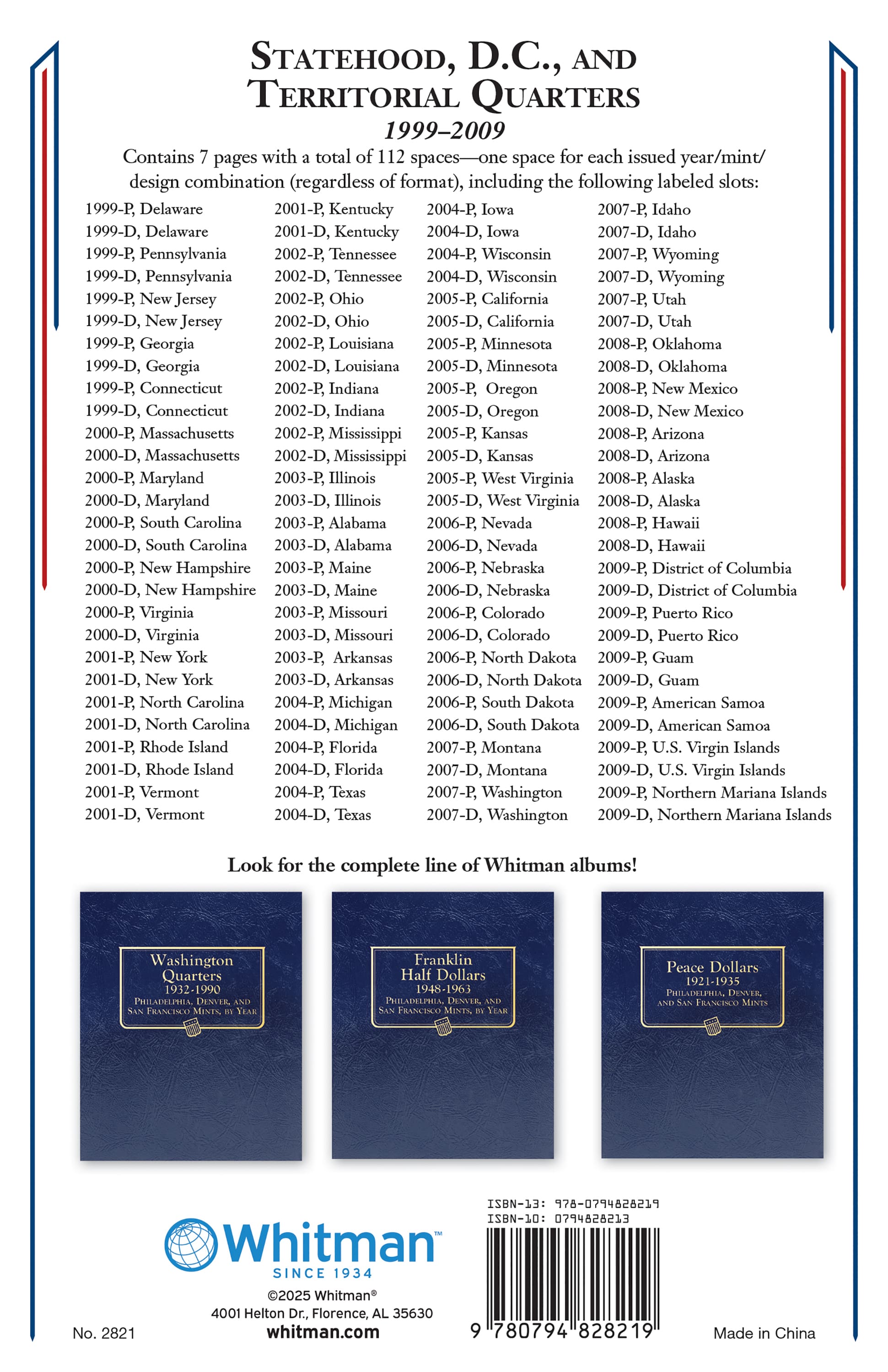 Whitman Classic® Coin Album – National Park Quarters: 2010-2021 (P & D Mints)