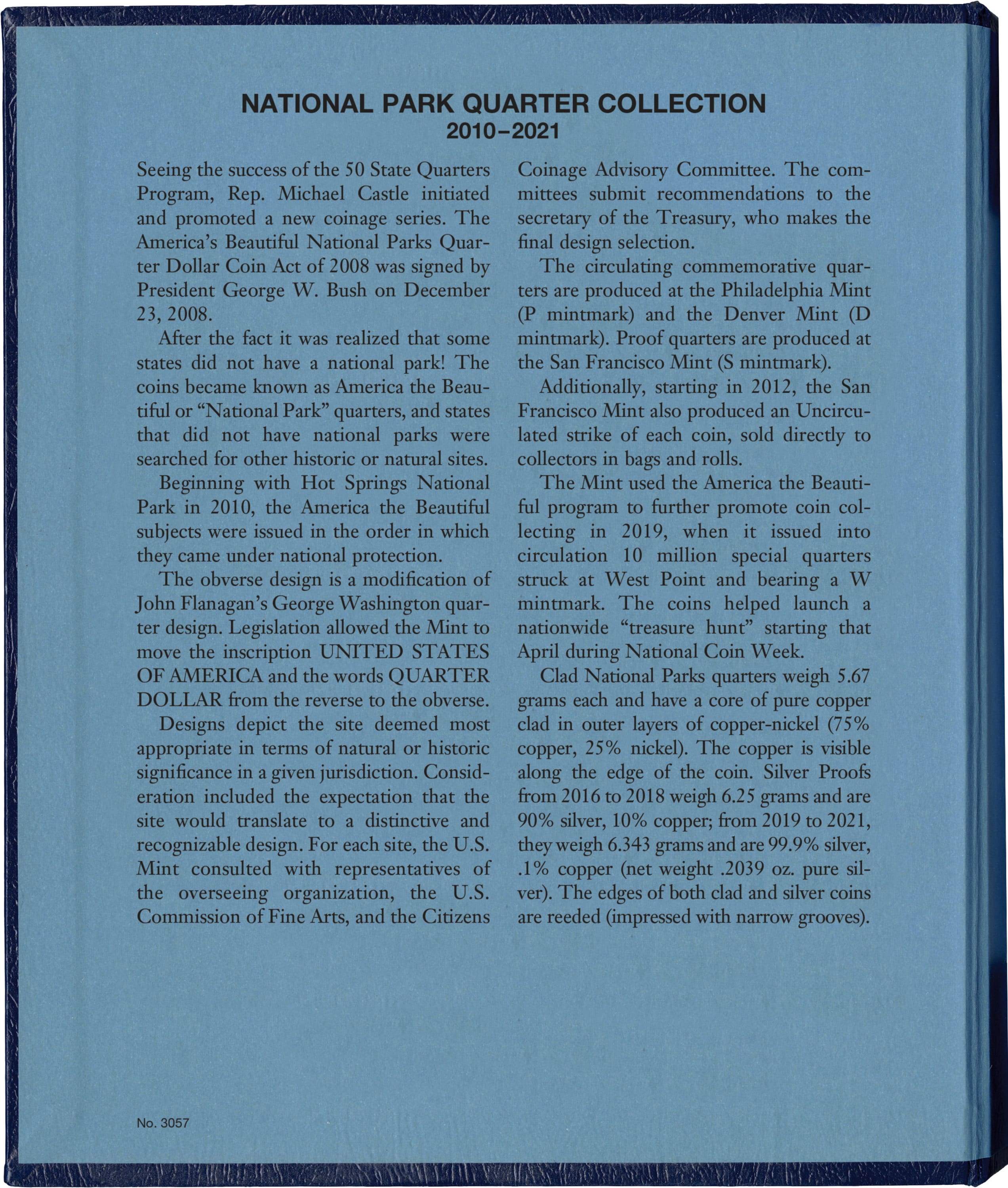 Whitman Classic® Coin Album – National Park Quarters: 2010-2021 (P & D Mints)