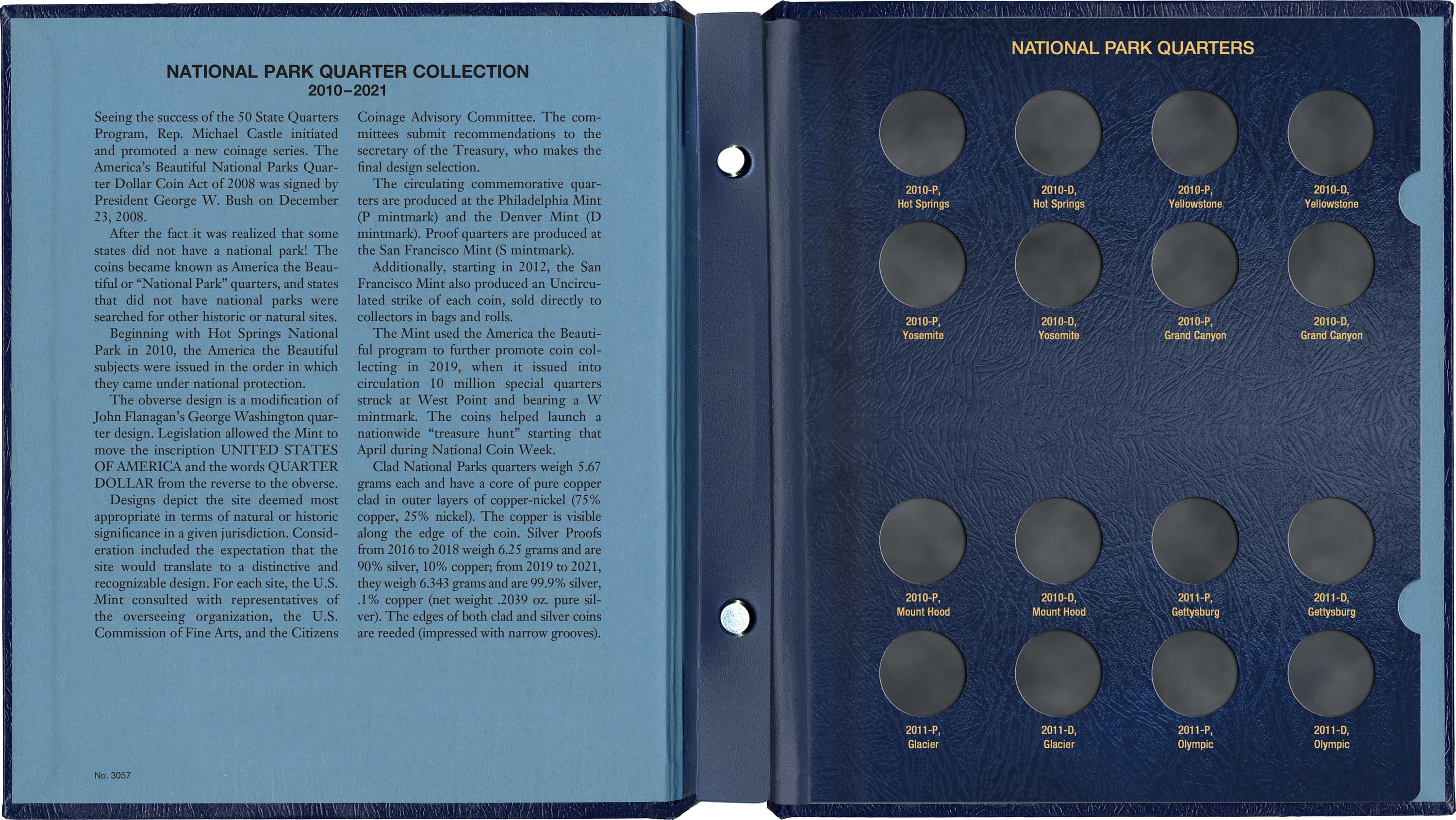 Whitman Classic® Coin Album – National Park Quarters: 2010-2021 (P & D Mints)