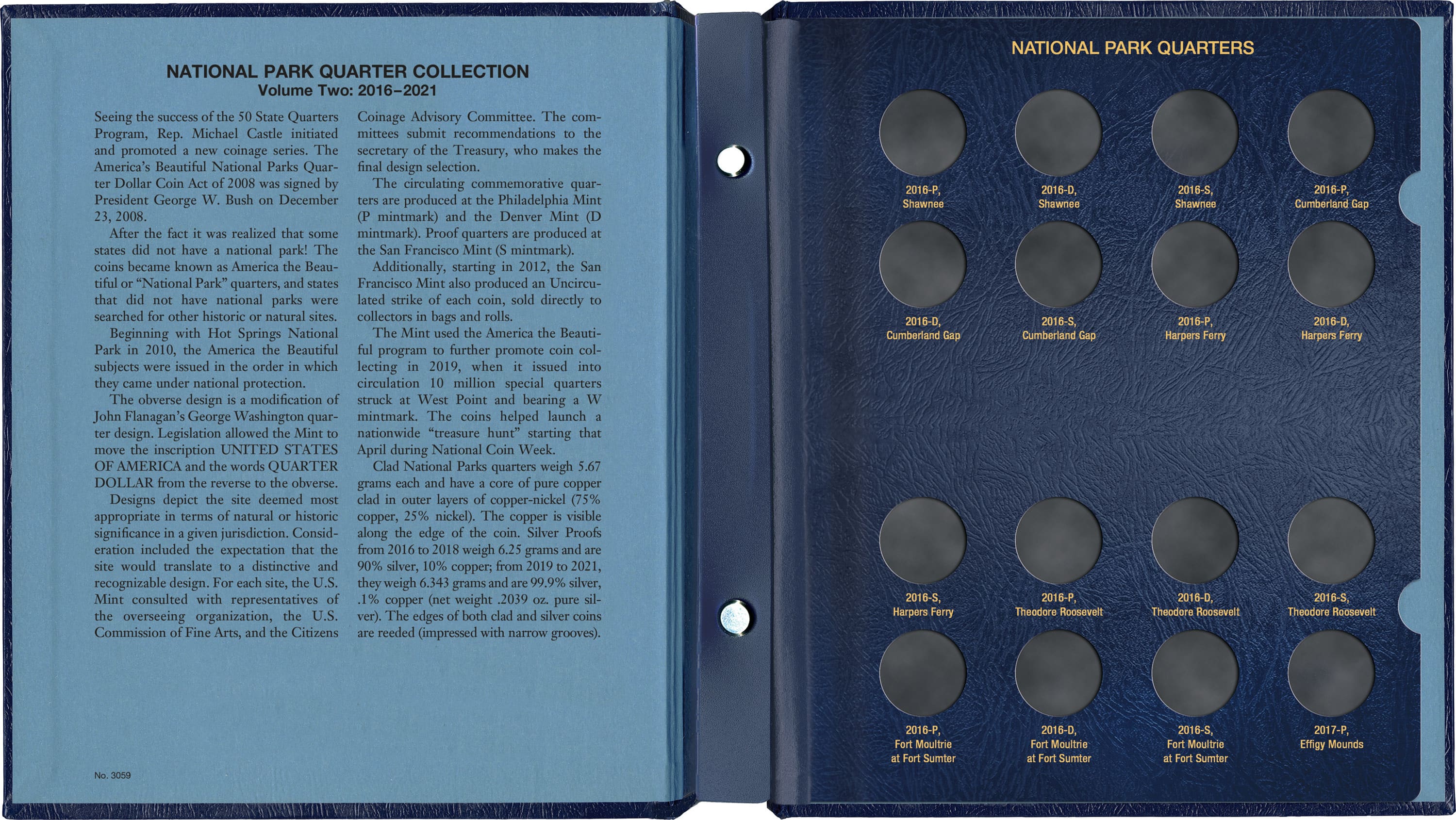 Whitman Classic® Coin Album – National Park Quarters Volume #2: 2016-2021 (P, D, & S Mints)