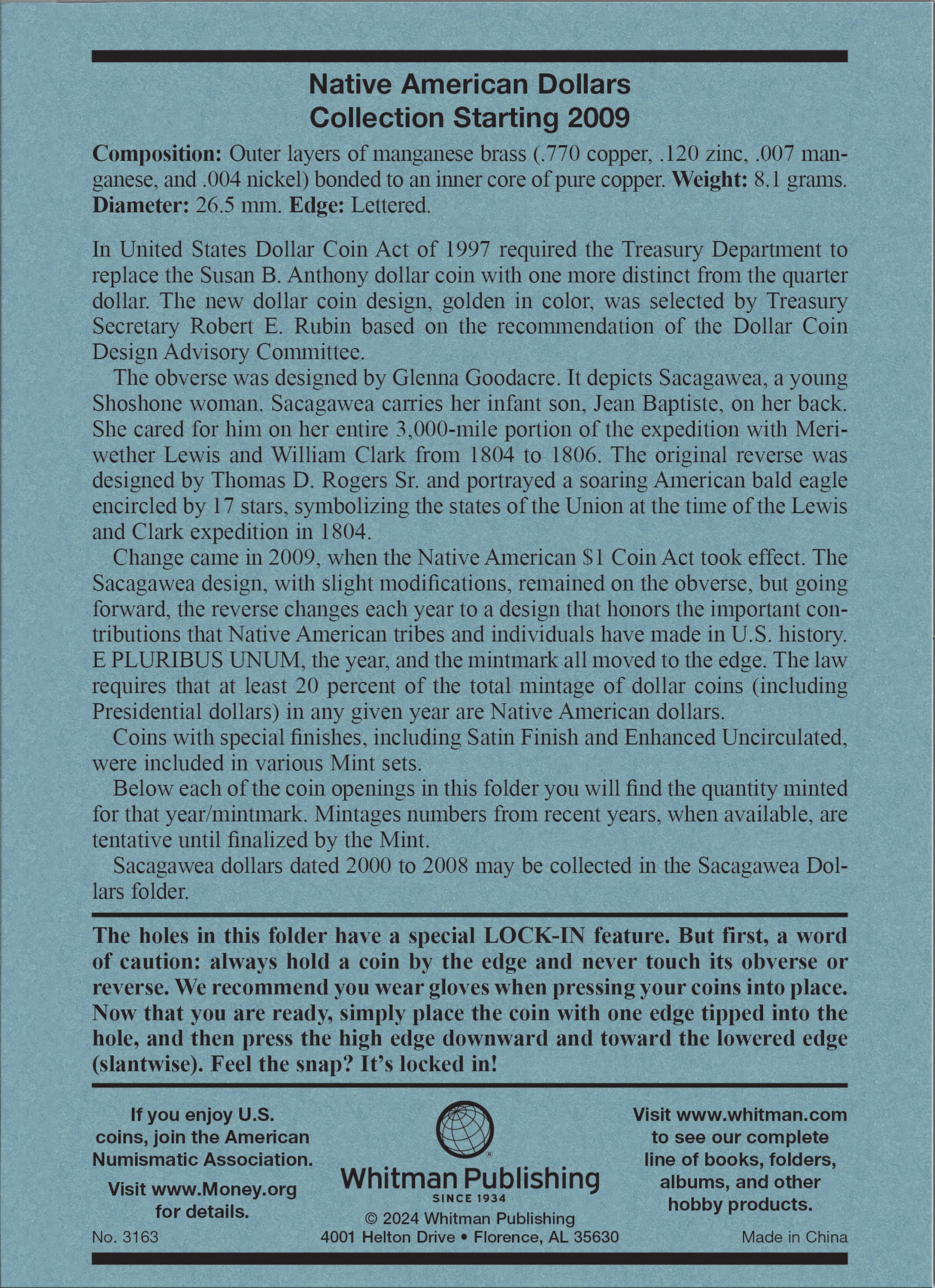 Official Whitman® Coin Folder – Native American Dollars: Starting 2009