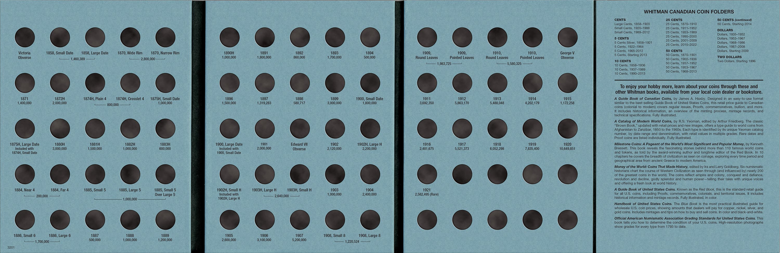 Official Whitman® Coin Folder – Canada Silver Nickels (5 Cents): 1858-1921