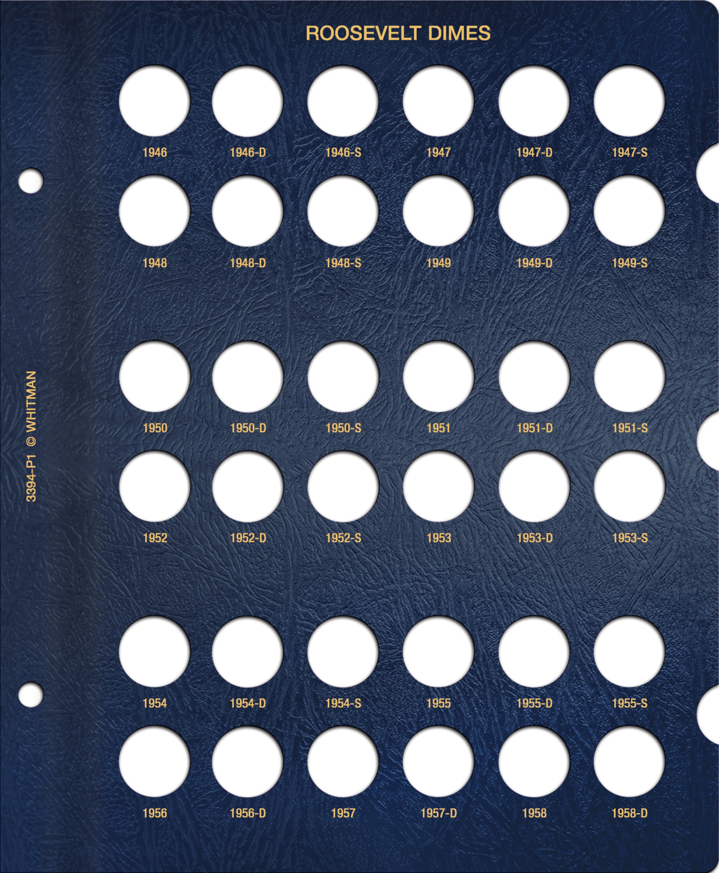 Whitman Classic® Coin Album – Roosevelt Dimes Volume #1: 1946-2022 (P, D, & S Mints)