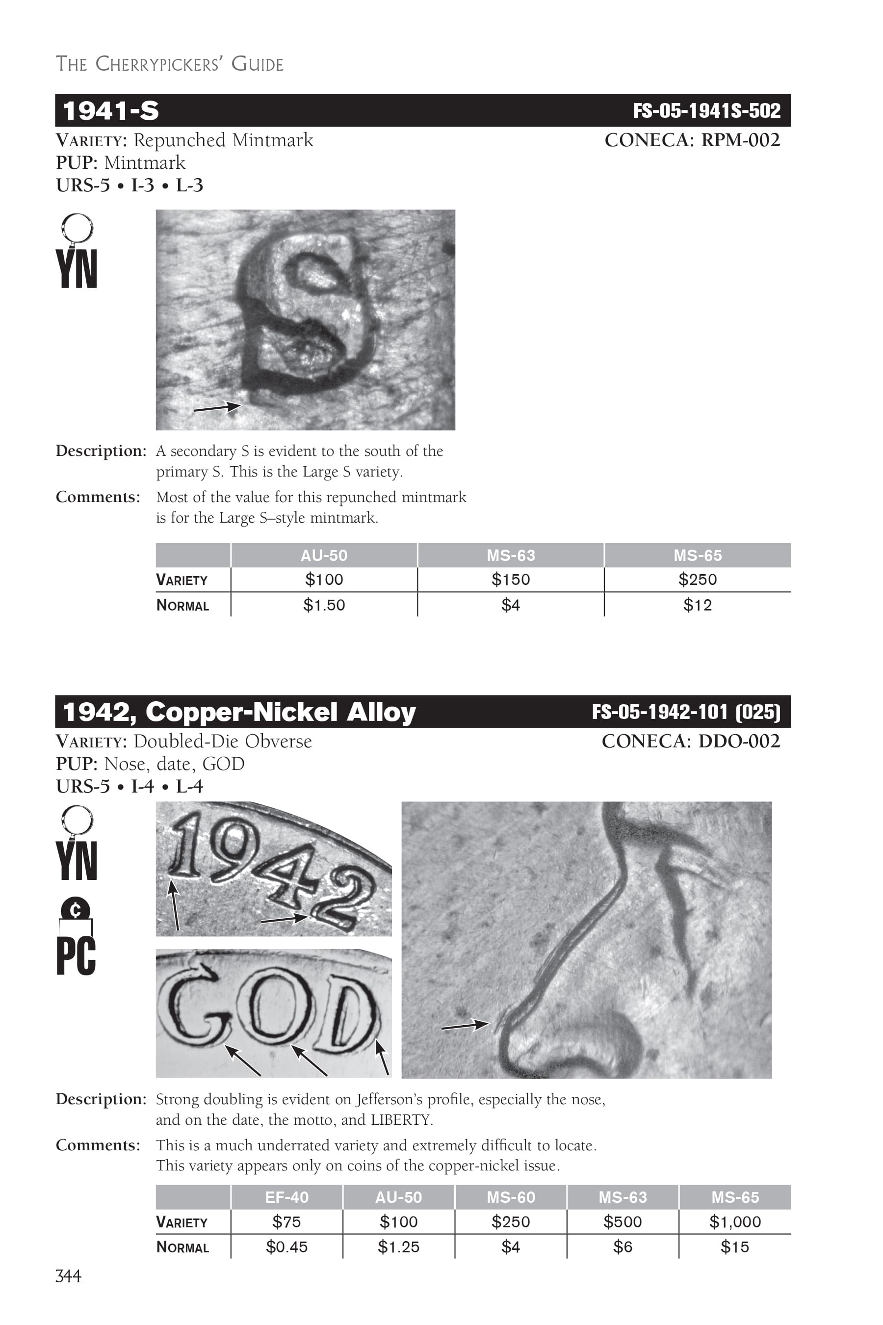 Cherrypickers’ Guide To Rare Die Varieties of United States Coins, Volume 1 – Cents through Nickels