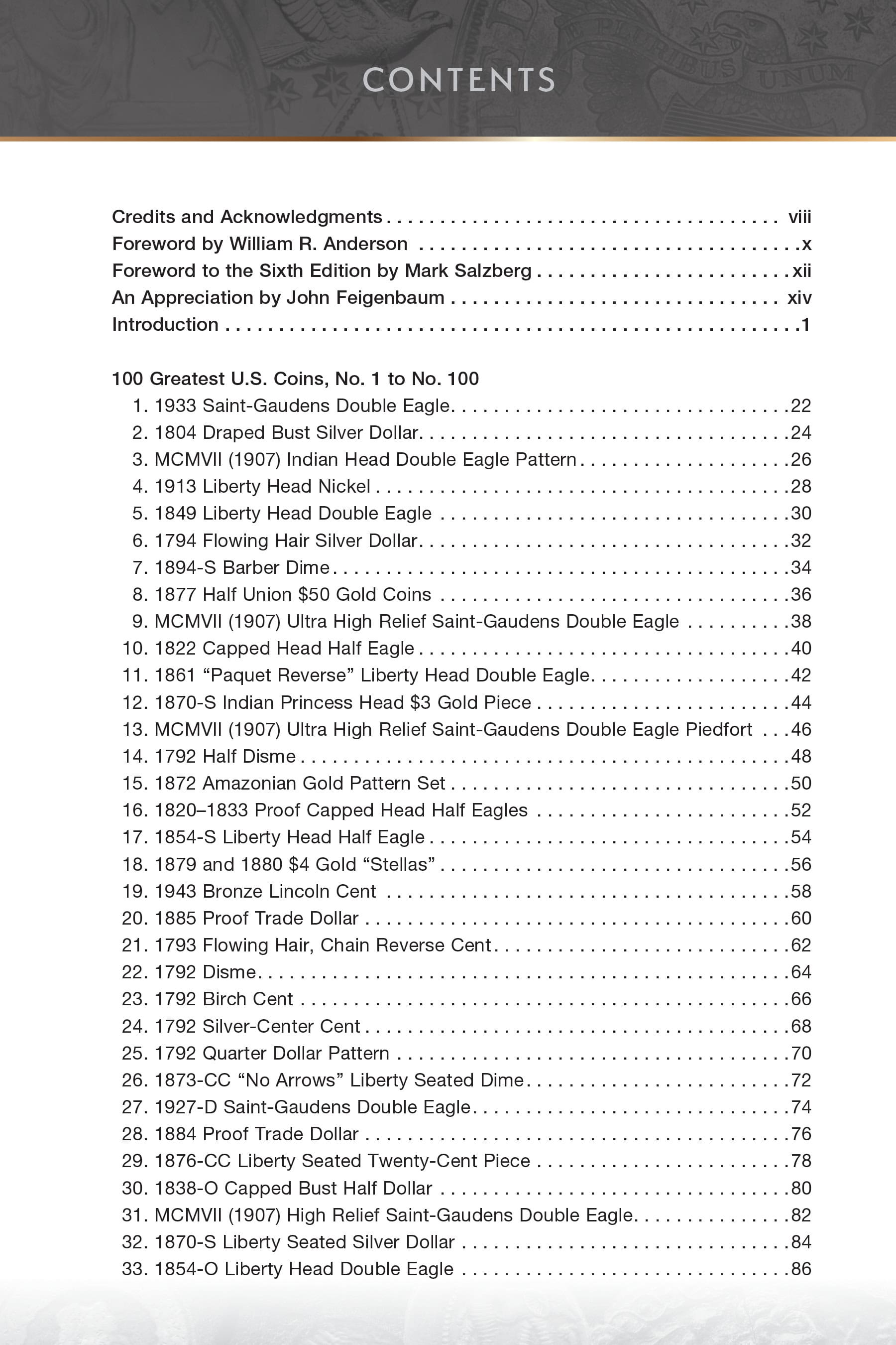 100 Greatest Series: 100 Greatest United States Coins