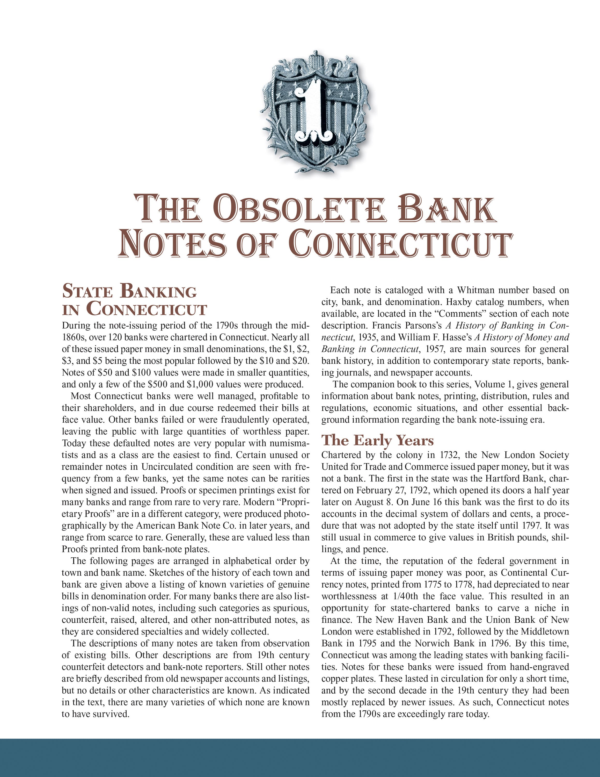 Whitman Encyclopedias: Whitman Encyclopedia of Obsolete Paper Money, Volume 2 – New England, Part 1: Connecticut, Maine, New Hampshire