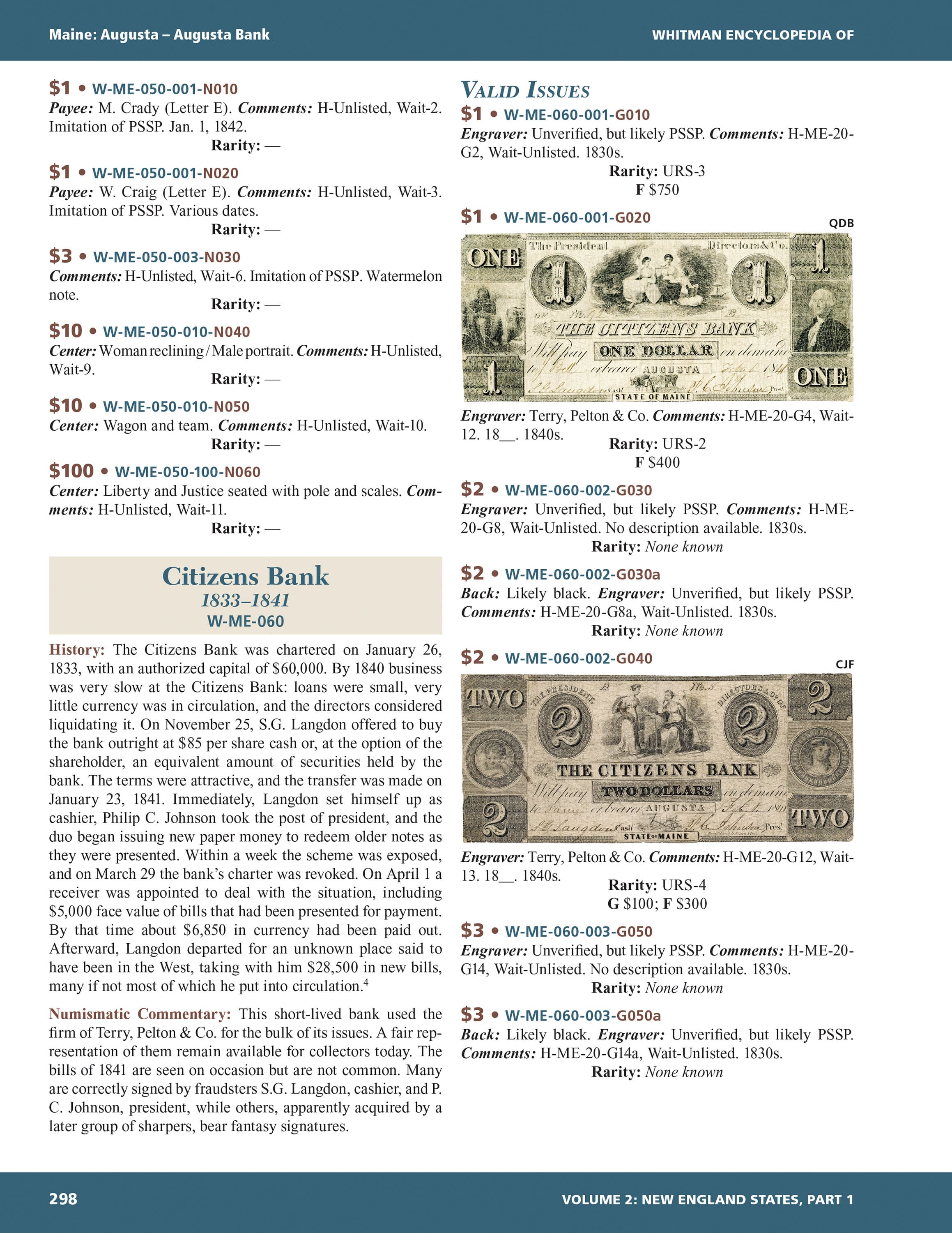 Whitman Encyclopedias: Whitman Encyclopedia of Obsolete Paper Money, Volume 2 – New England, Part 1: Connecticut, Maine, New Hampshire