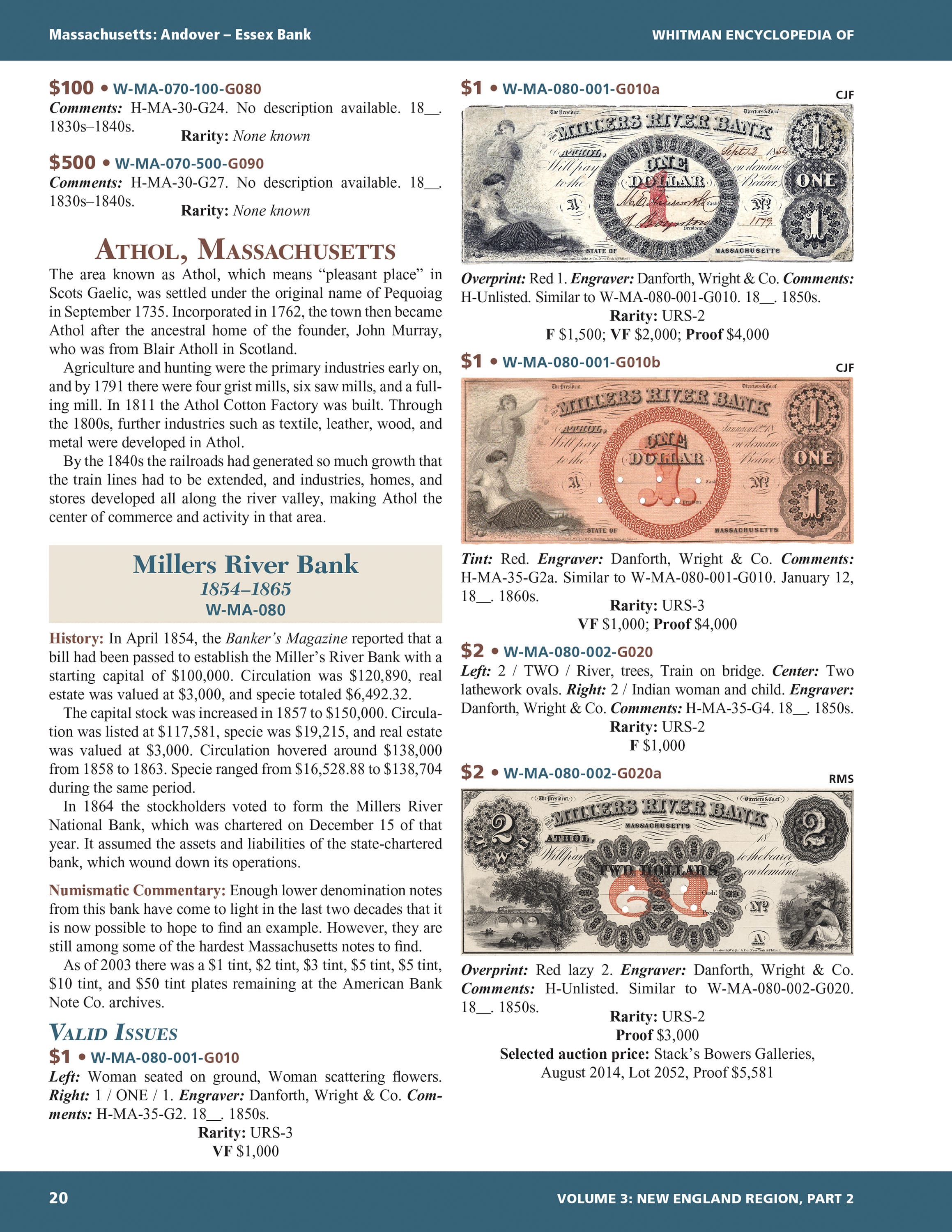 Whitman Encyclopedias: Whitman Encyclopedia Obsolete Paper Money, Volume 3 – New England, Part 2 Massachusetts