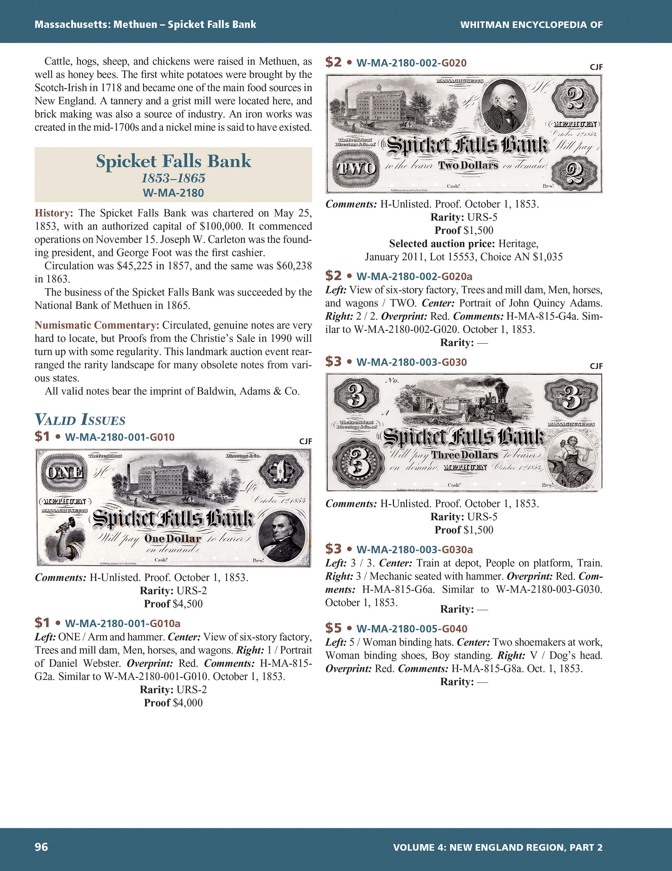 Whitman Encyclopedias: Whitman Encyclopedia of Obsolete Paper Money Volume 4 – New England, Part 2, Book 2 – Massachusetts cont’d
