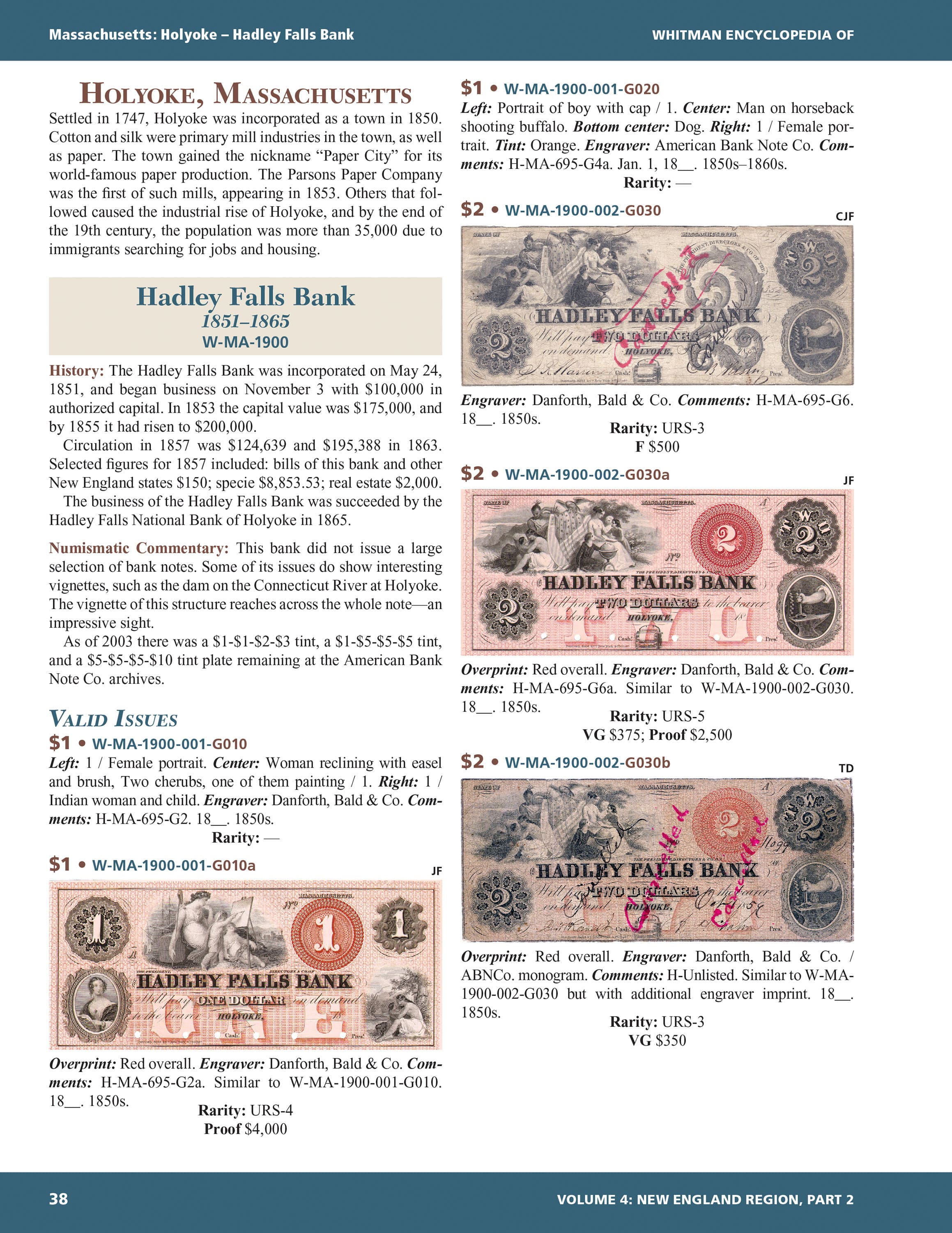 Whitman Encyclopedias: Whitman Encyclopedia of Obsolete Paper Money Volume 4 – New England, Part 2, Book 2 – Massachusetts cont’d