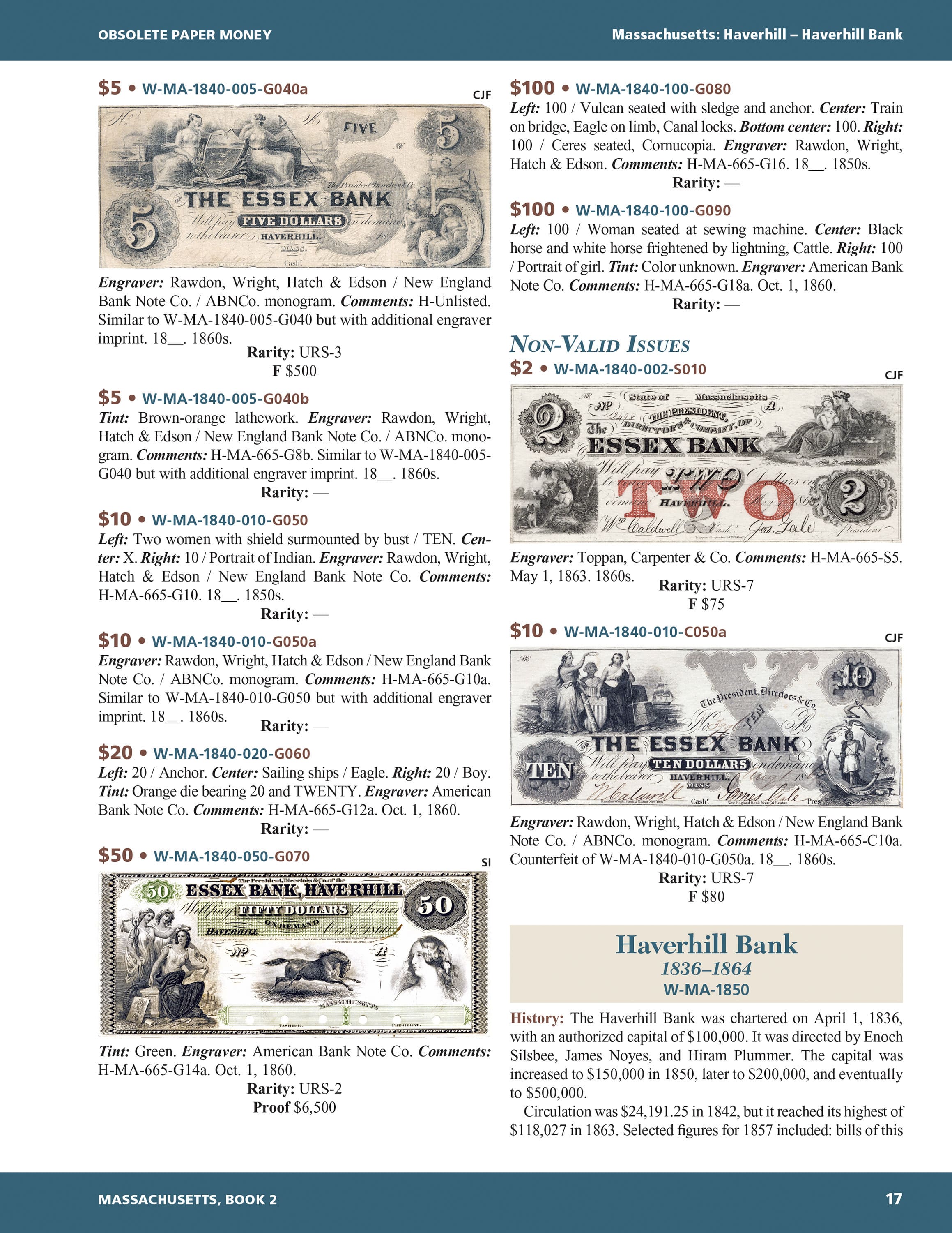 Whitman Encyclopedias: Whitman Encyclopedia of Obsolete Paper Money Volume 4 – New England, Part 2, Book 2 – Massachusetts cont’d